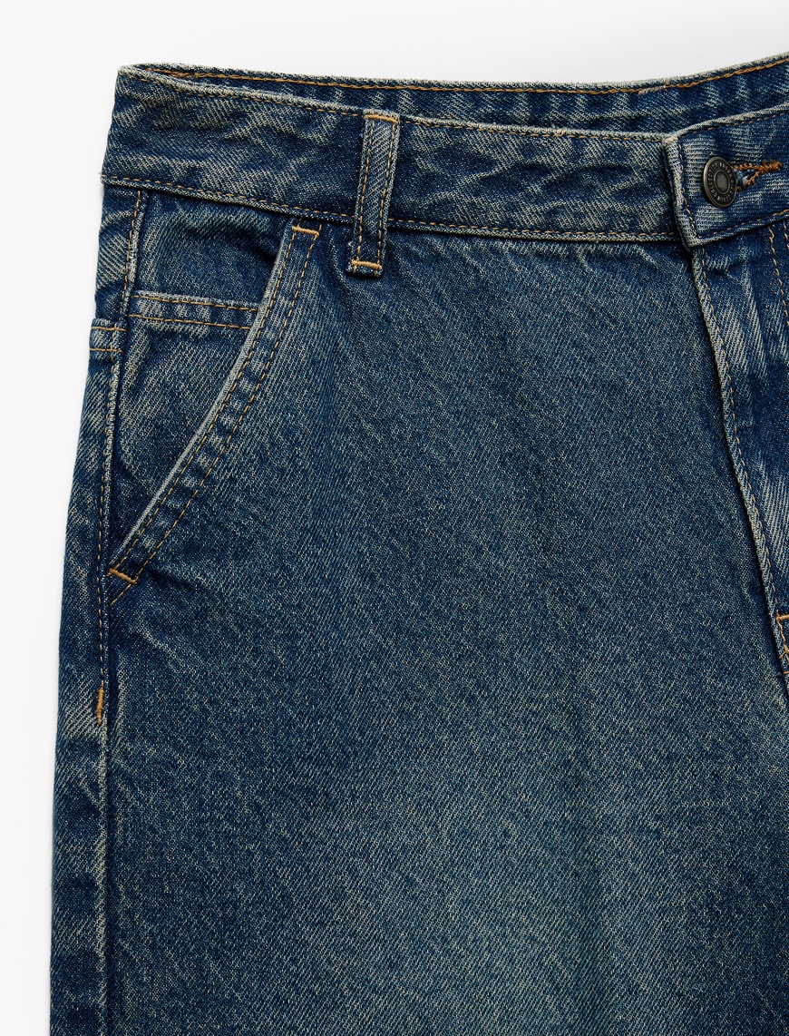  Erkek Çocuk Pamuklu Geniş Paça Denim Pantolon - Loose Fit Jean