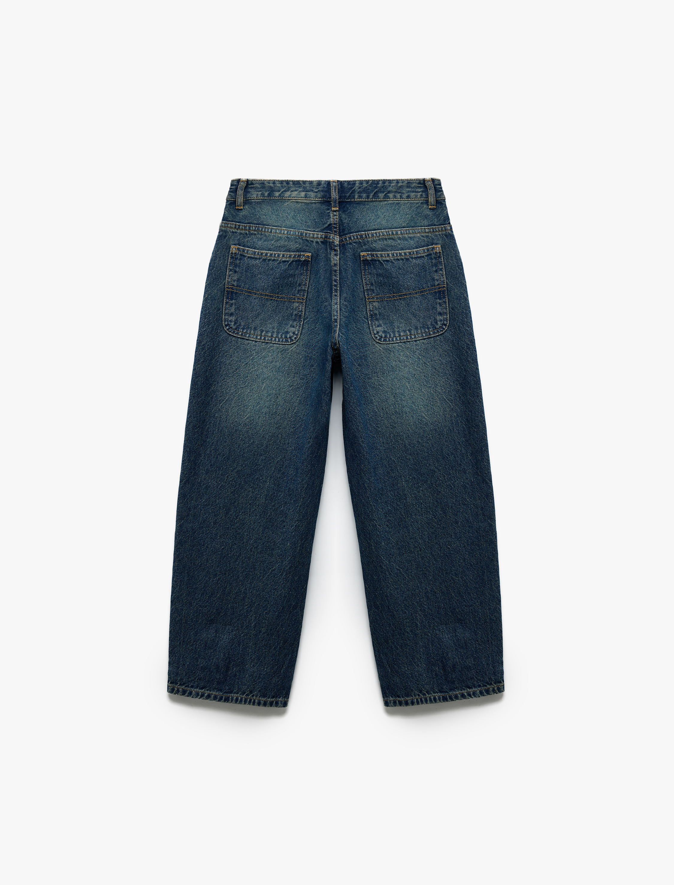  Erkek Çocuk Pamuklu Geniş Paça Denim Pantolon - Loose Fit Jean