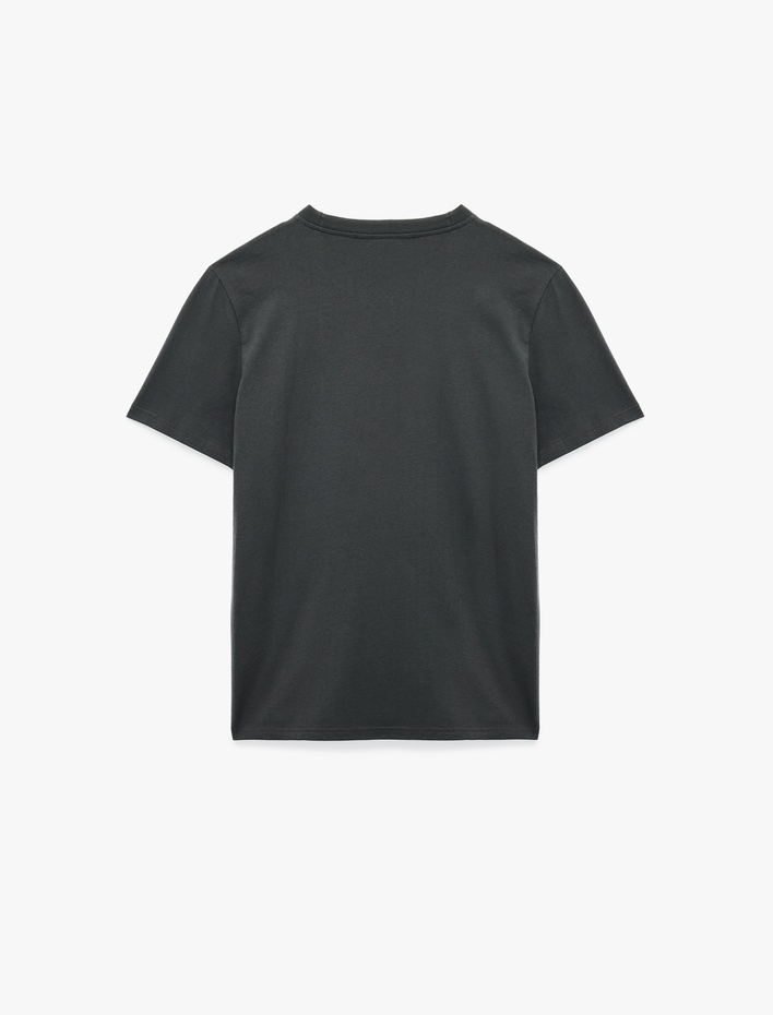  Regular Fit Kısa Kollu Bisiklet Yaka Pamuklu Baskılı Tişört