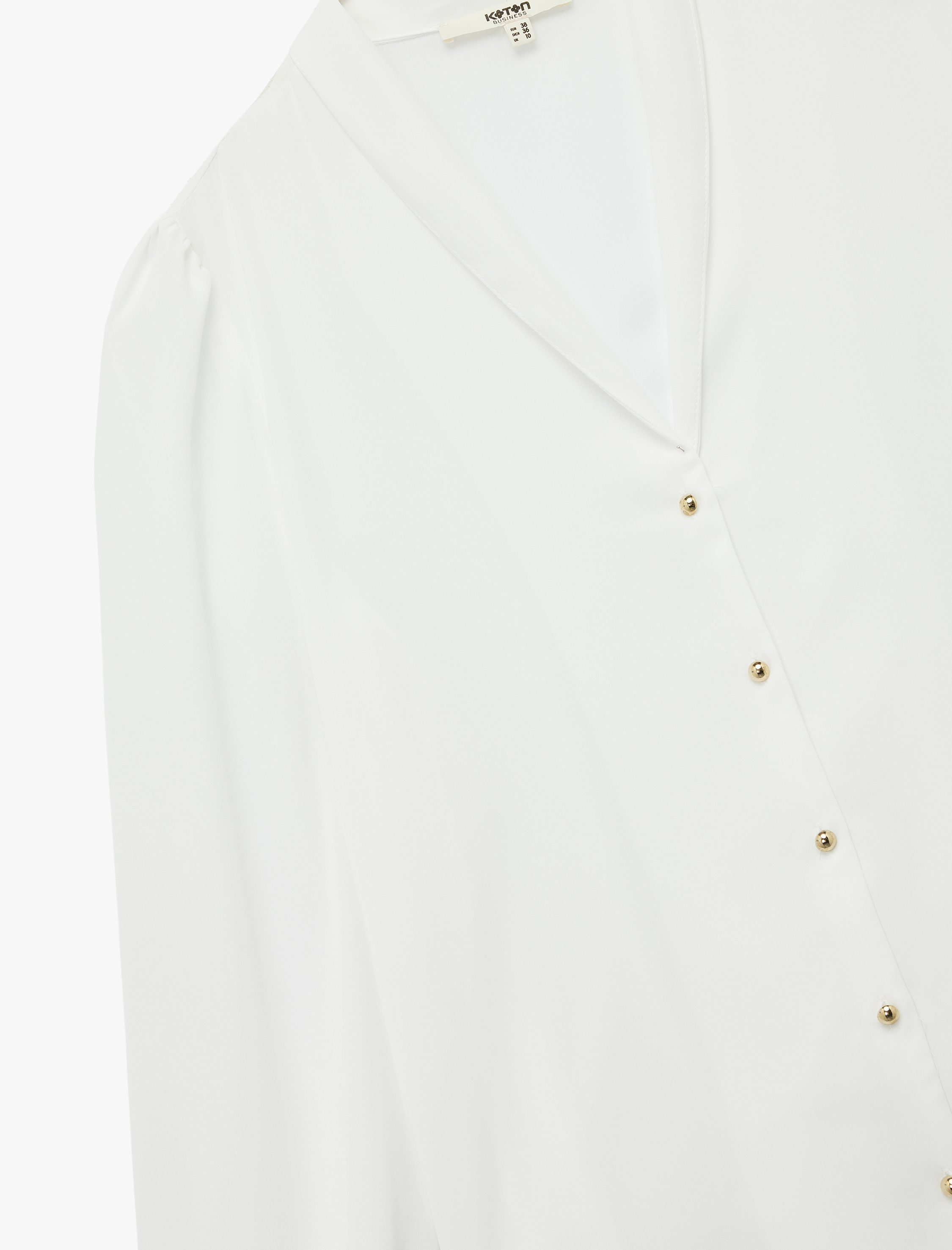   Krep Kumaş Uzun Kollu Şal V Yaka Gömlek