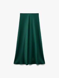 Regular Fit Midi Saten Etek