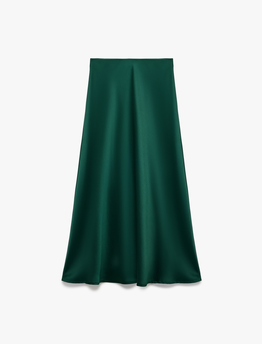  Regular Fit Midi Saten Etek