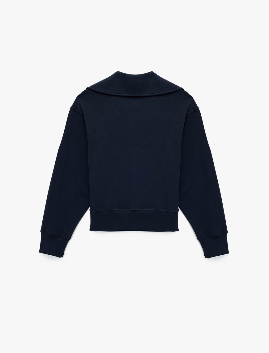   Regular Fit Üç İplik Uzun Kollu Polo Yaka Sweatshirt
