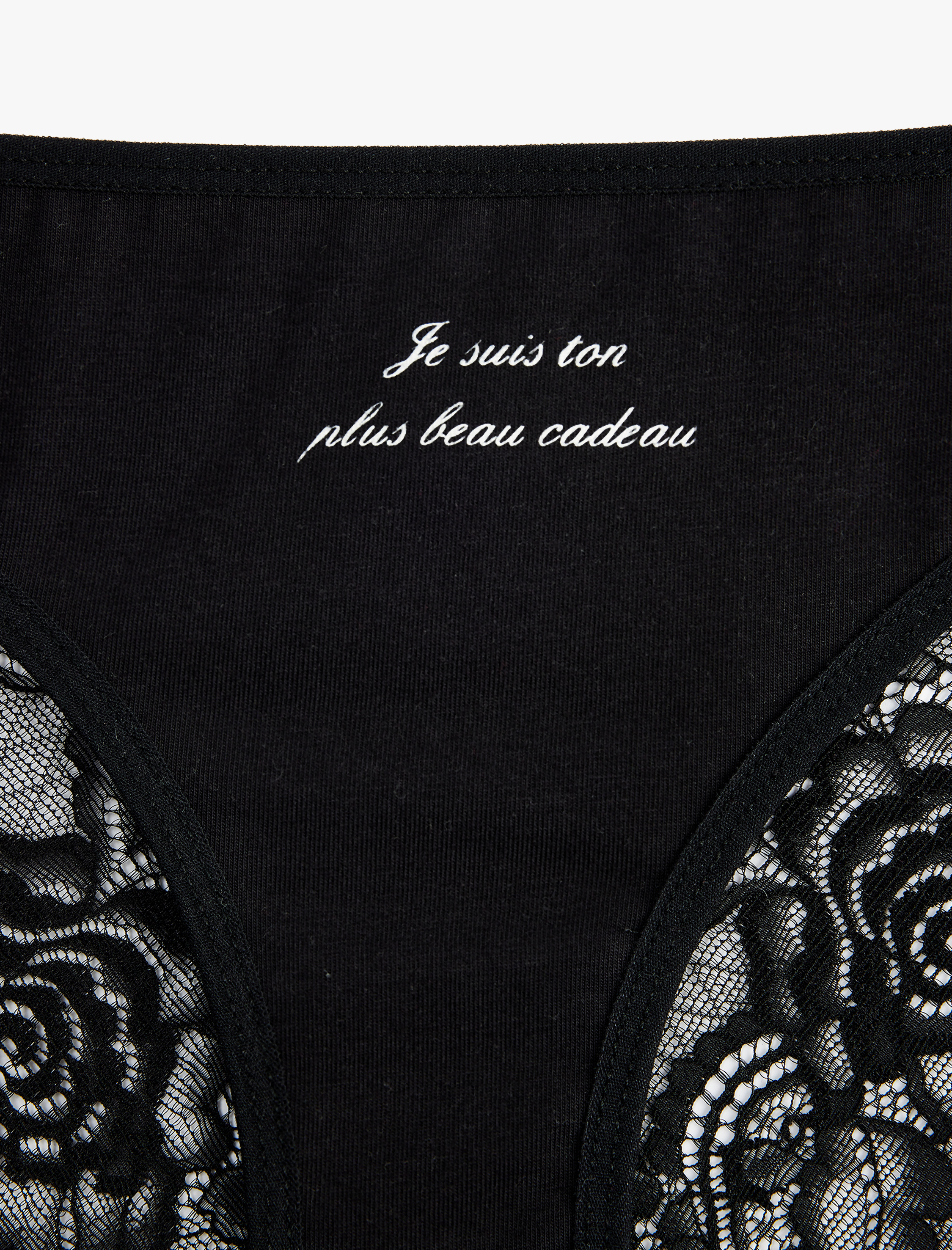   Arkası Dantel Detaylı Pamuklu Baskılı Brazilian Külot