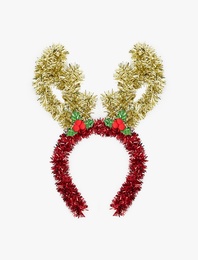 Parlak Geyik Boynuzu Detaylı Yılbaşı Tacı