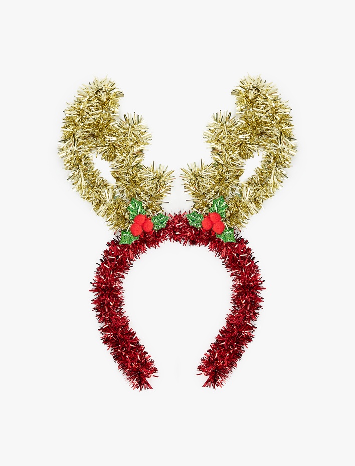 Kız Çocuk Parlak Geyik Boynuzu Detaylı Yılbaşı Tacı