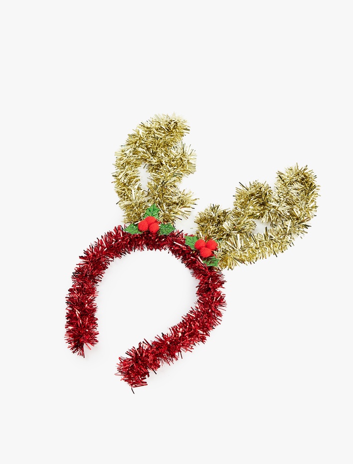 Kız Çocuk Parlak Geyik Boynuzu Detaylı Yılbaşı Tacı