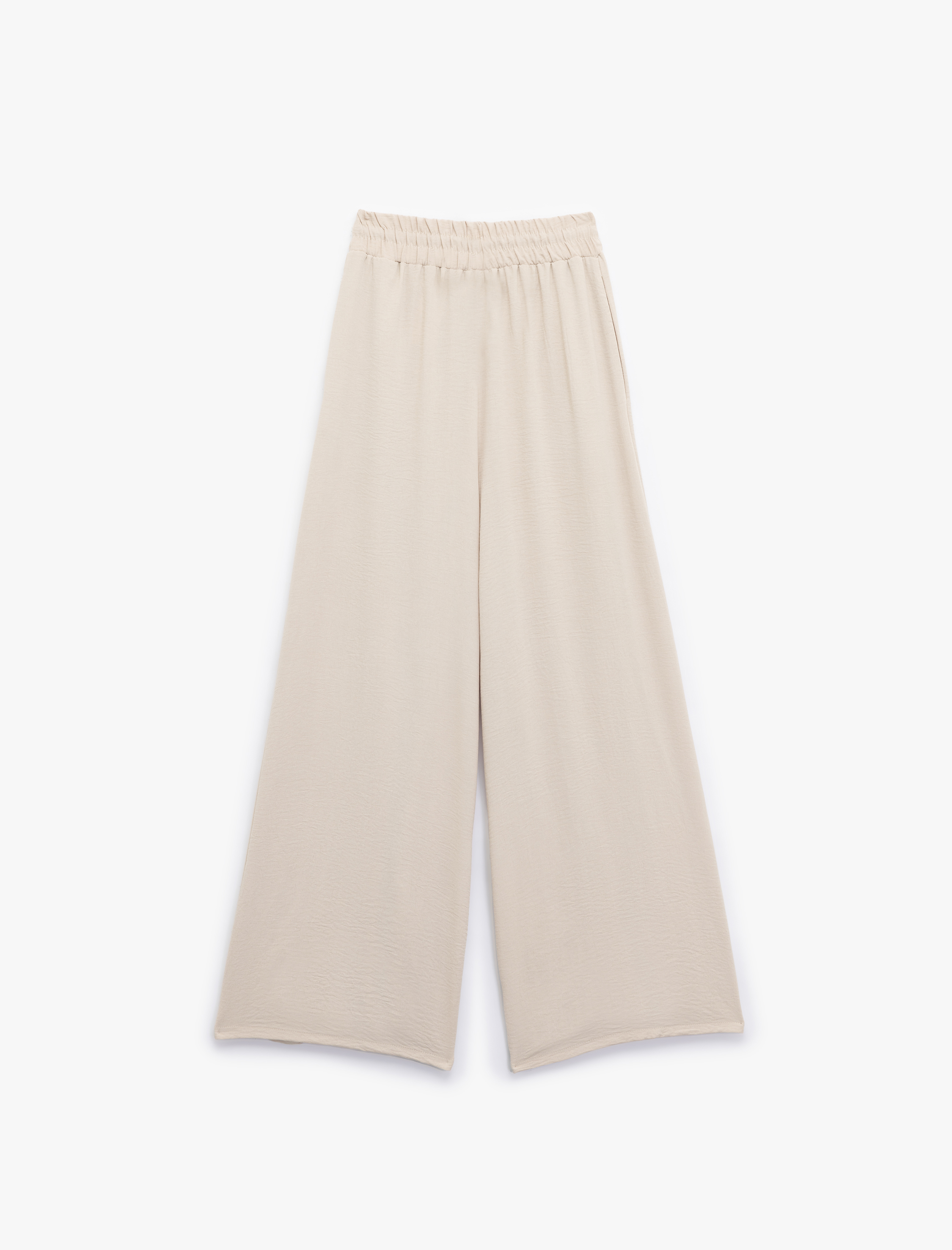   Aerobin Kumaş Beli Bağcıklı Cepli Geniş Paça Palazzo Pantolon