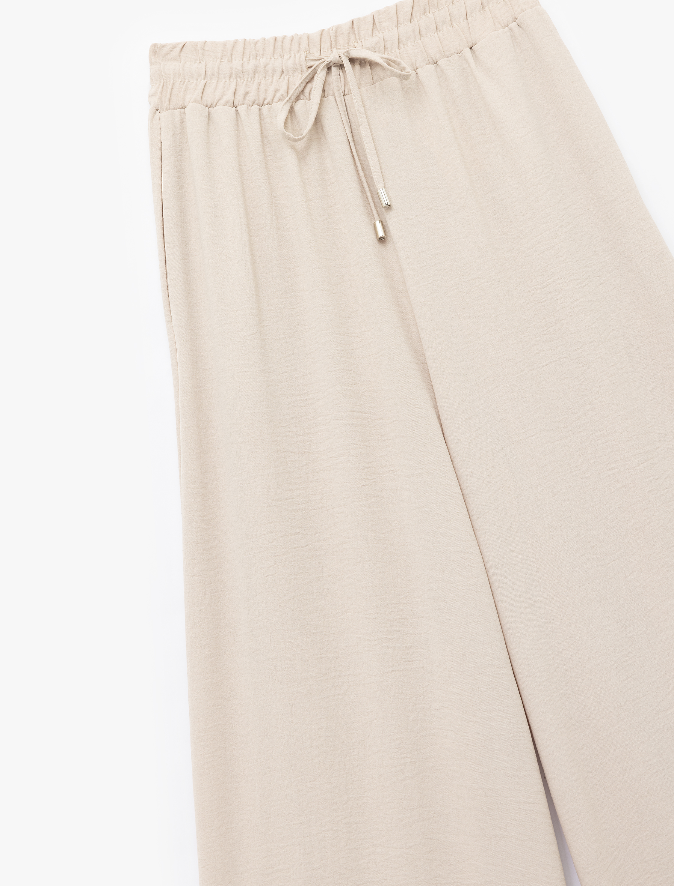   Aerobin Kumaş Beli Bağcıklı Cepli Geniş Paça Palazzo Pantolon