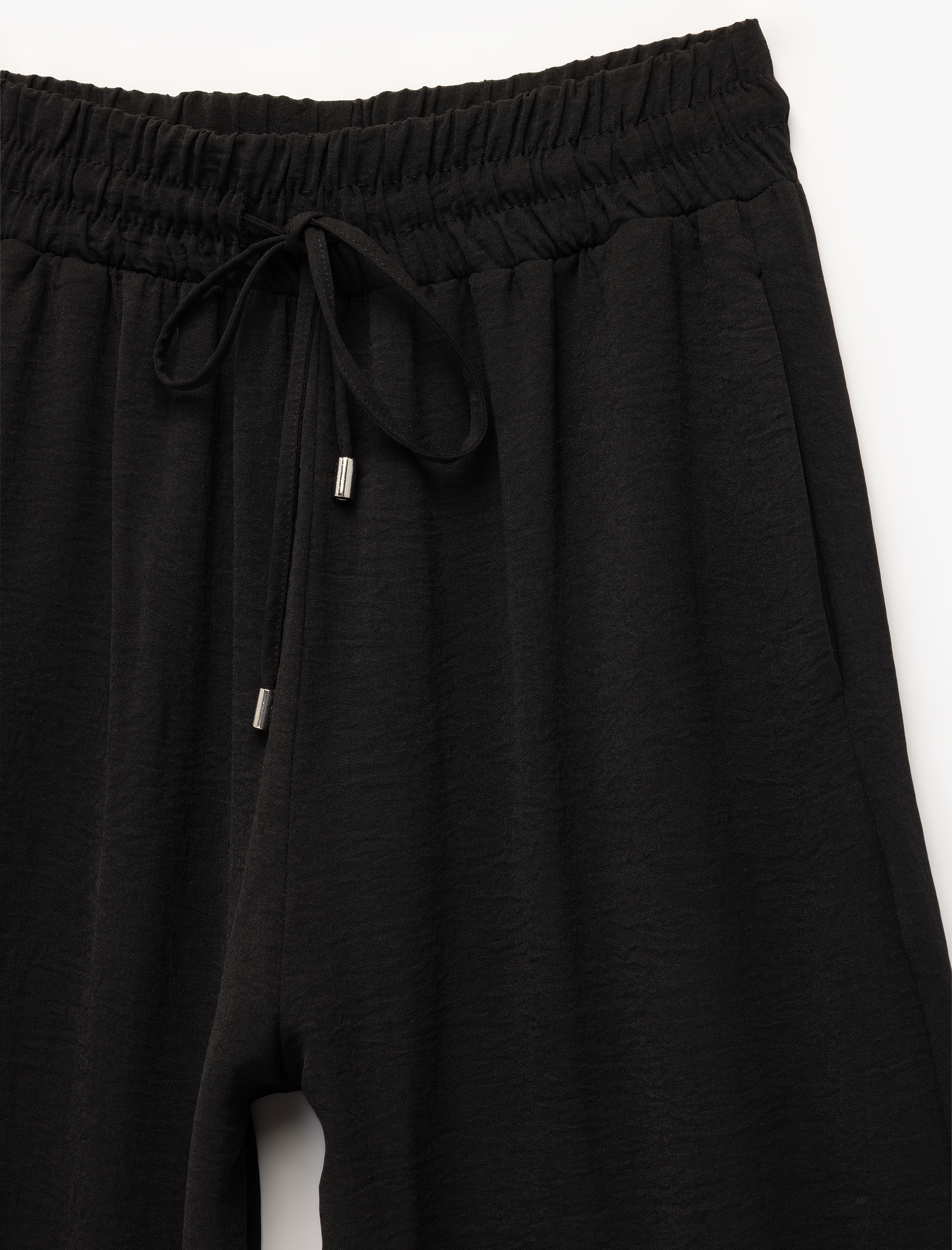   Aerobin Kumaş Beli Bağcıklı Cepli Geniş Paça Palazzo Pantolon