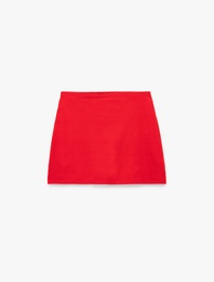 Yüksek Bel İnterlok Slim Fit Mini Spor Şort Etek