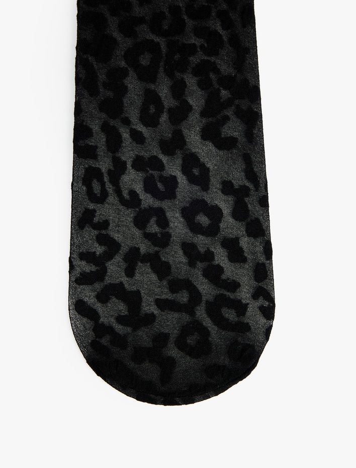 Kadın 20 Den Leopar Desenli İnce Külotlu Çorap