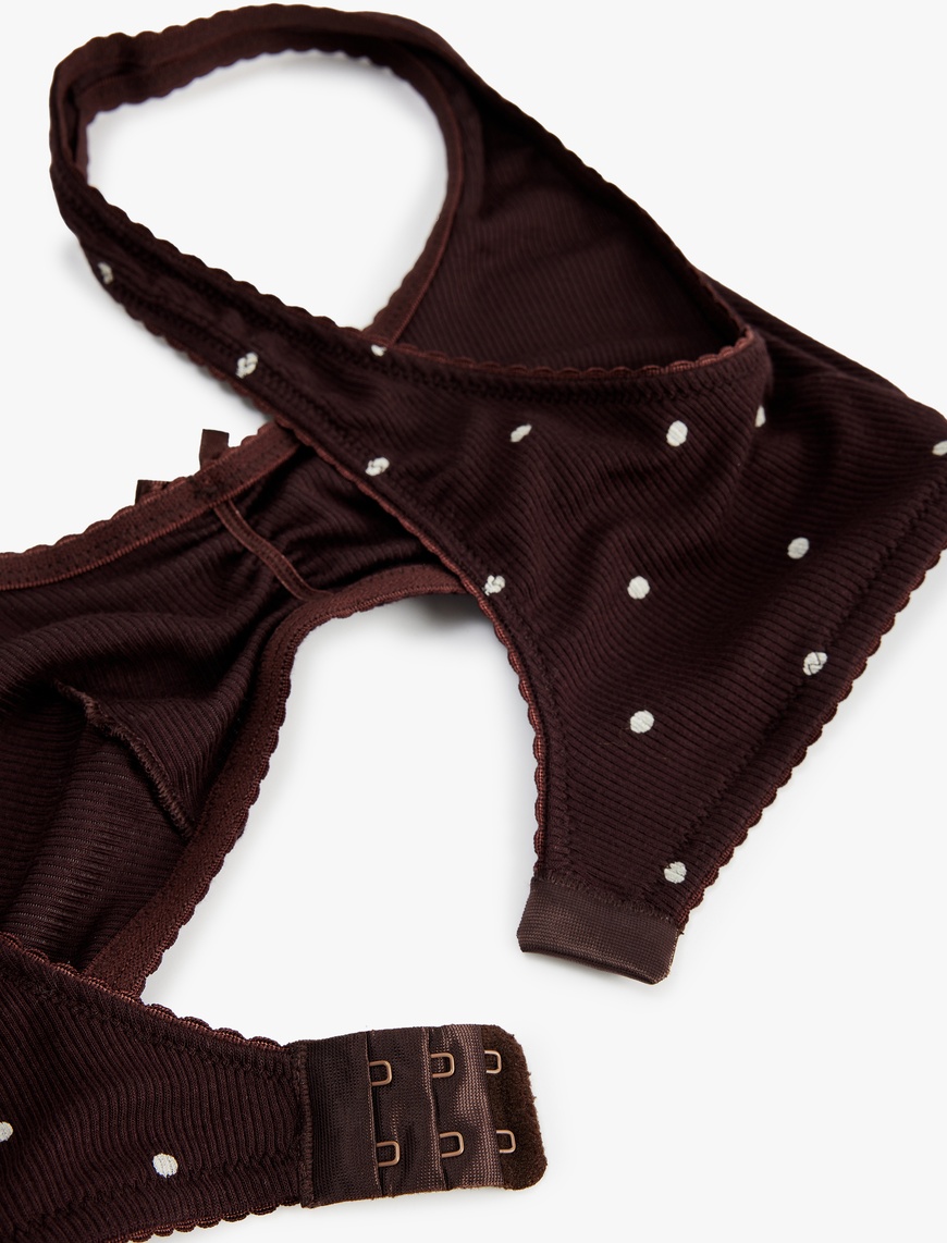   Kaşkorse Viskon Kumaş Puantiyeli Bralet Sütyen