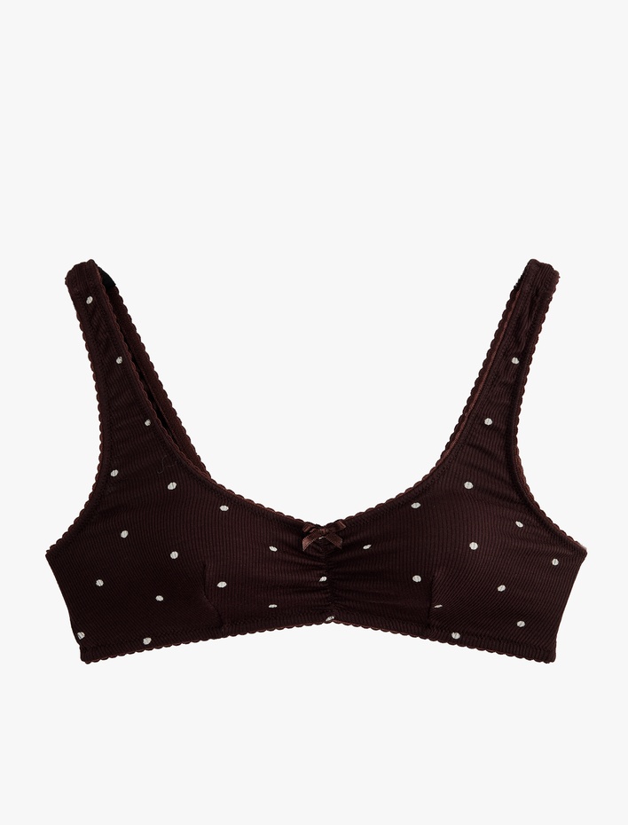  Kaşkorse Viskon Kumaş Puantiyeli Bralet Sütyen