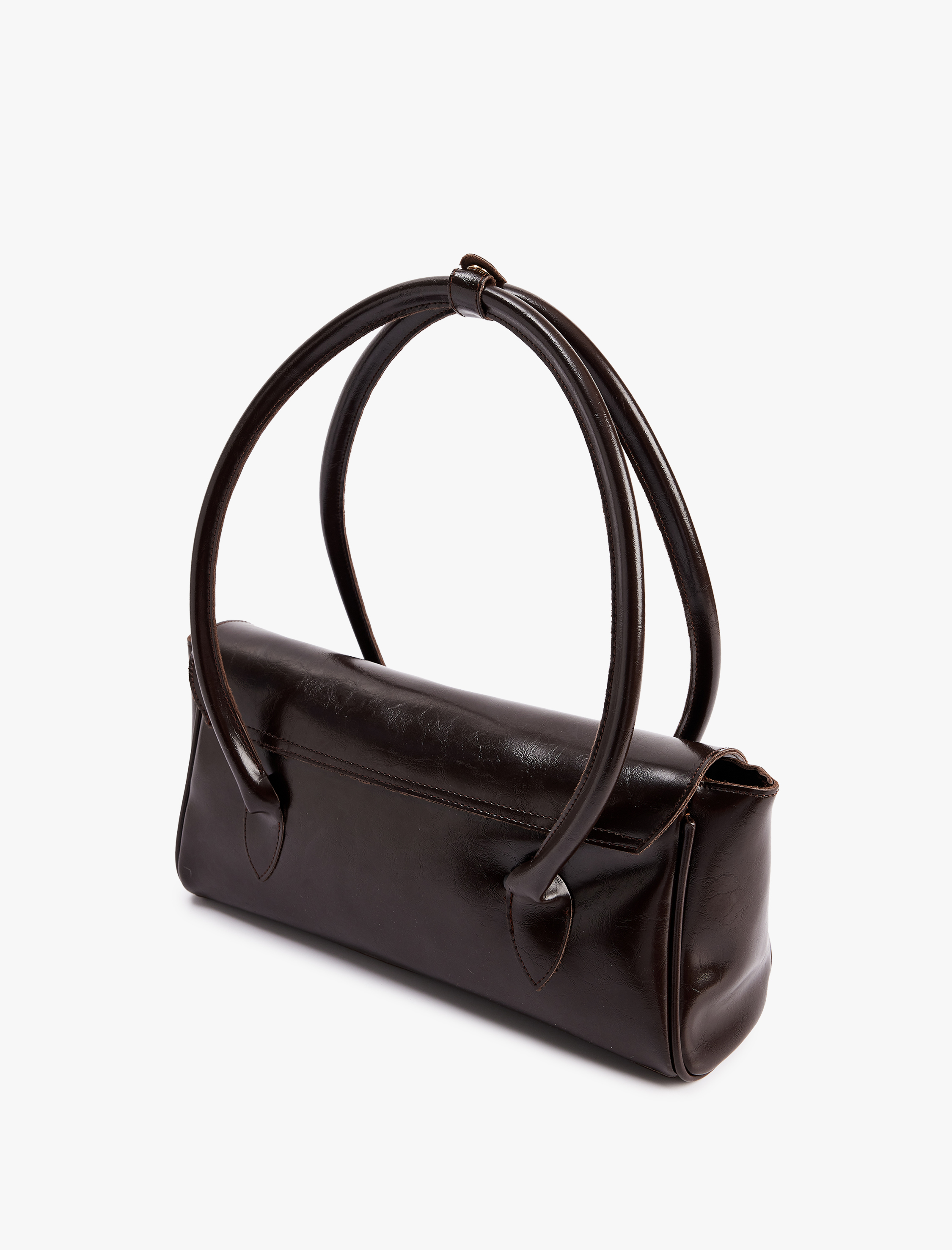  Kadın Suni Deri Saplı Metal Tokalı Omuz Çantası