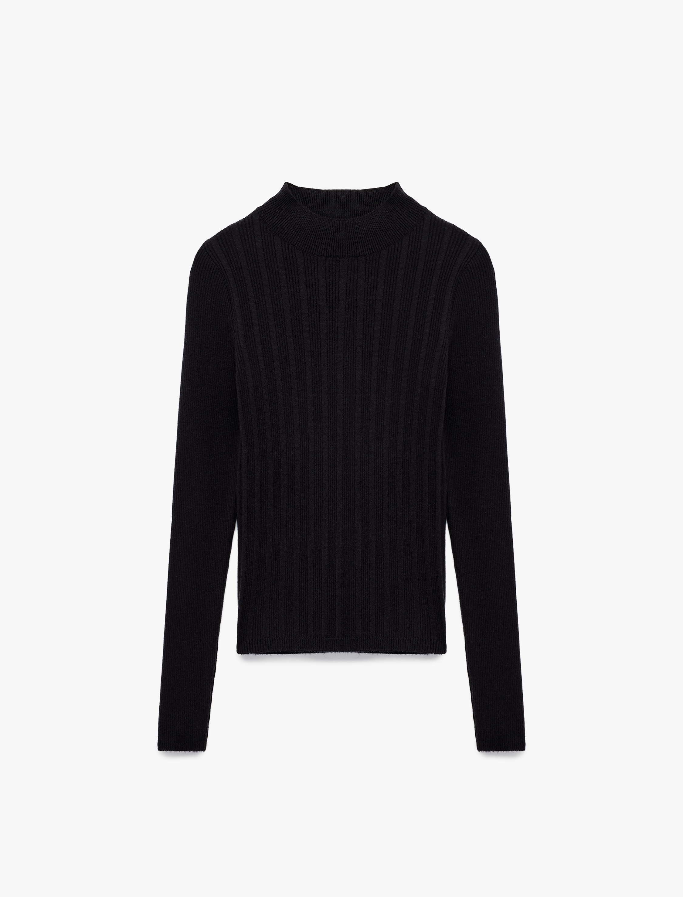   Dik Yaka Uzun Kollu Viskon Triko Kazak