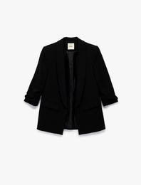 Regular Fit Şal Yaka 3/4 Kollu Blazer Ceket