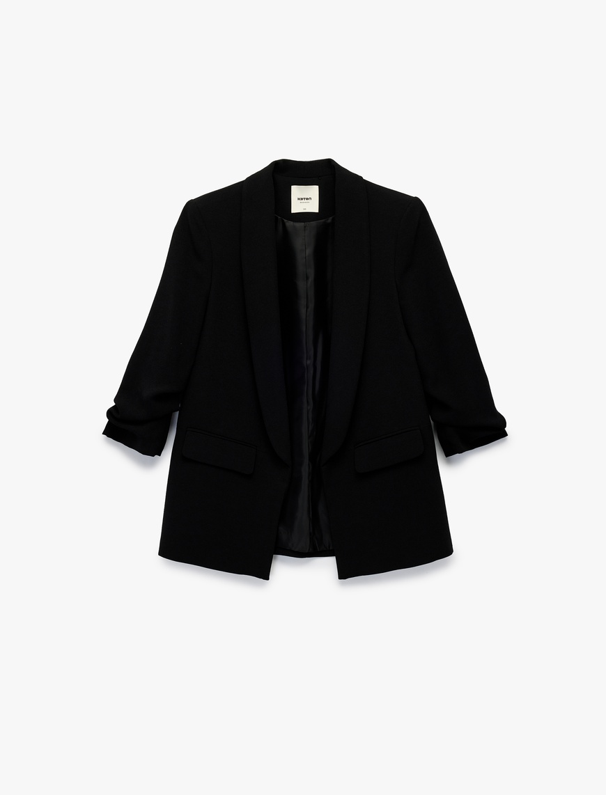   Regular Fit Şal Yaka 3/4 Kollu Blazer Ceket