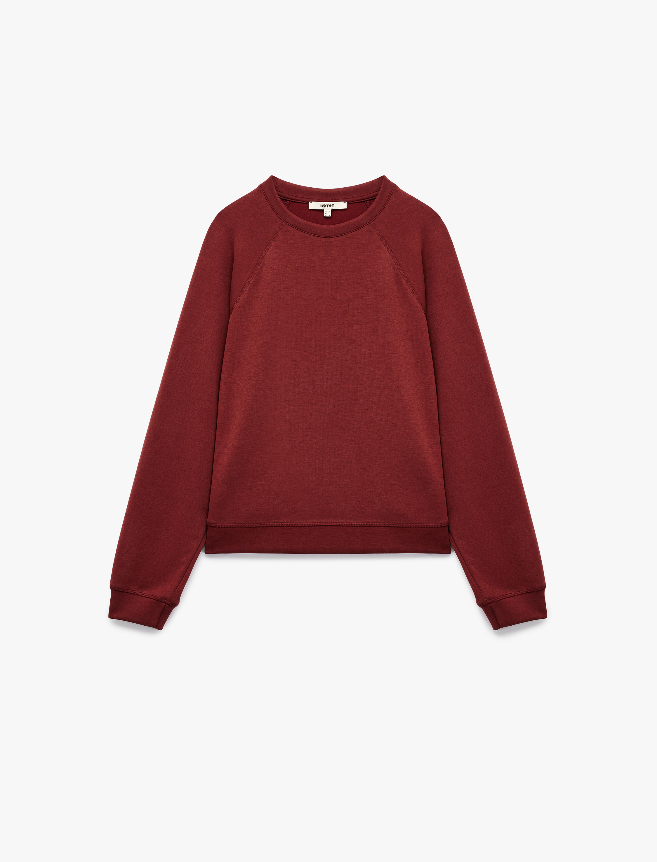   Modal Kumaş Rahat Kalıp Uzun Kollu Bisiklet Yaka Sweatshirt