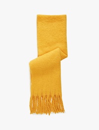 Yumuşak Dokulu Püsküllü Uzun Atkı