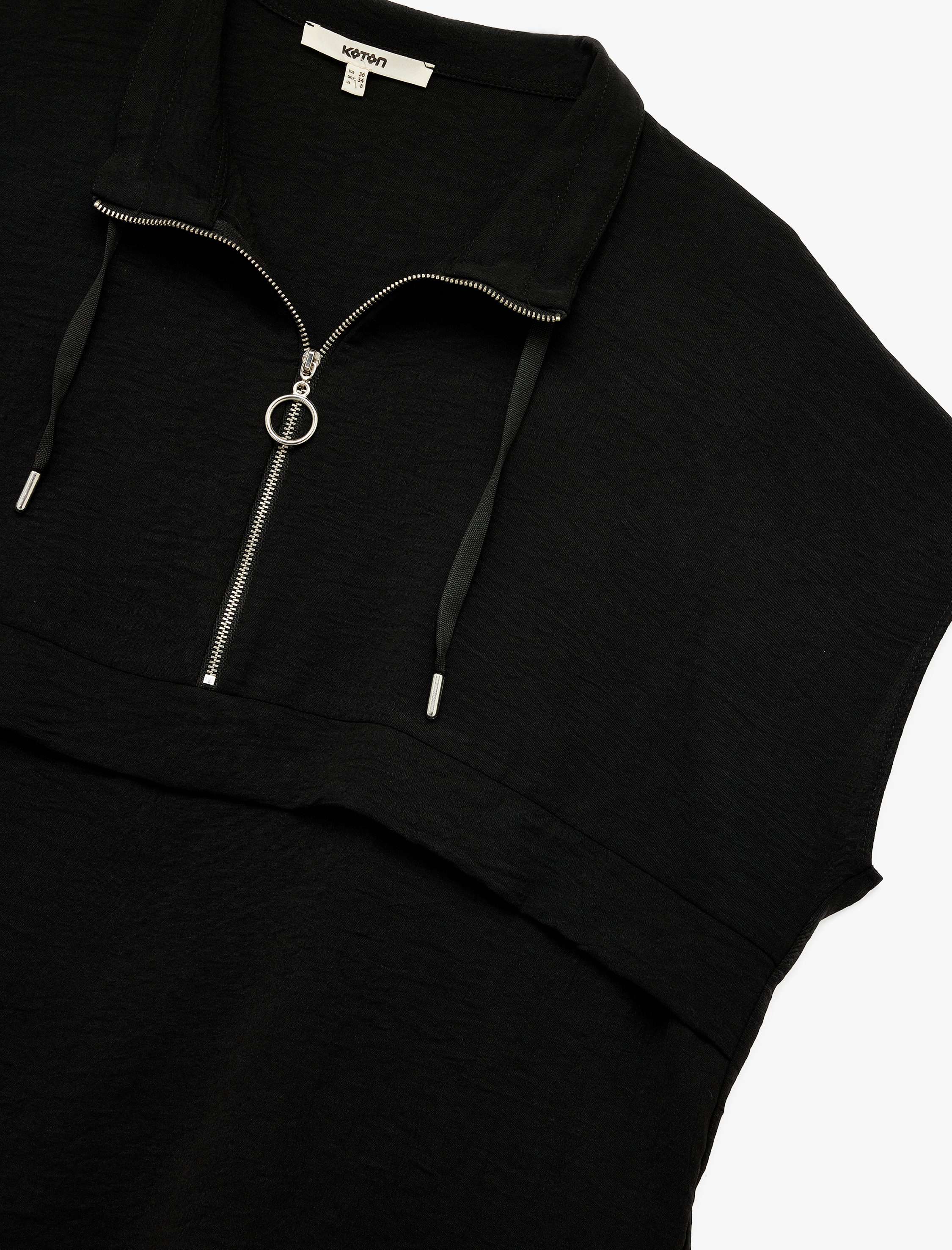   Aerobin Kumaş Yarım Fermuarlı Kolsuz Sweatshirt