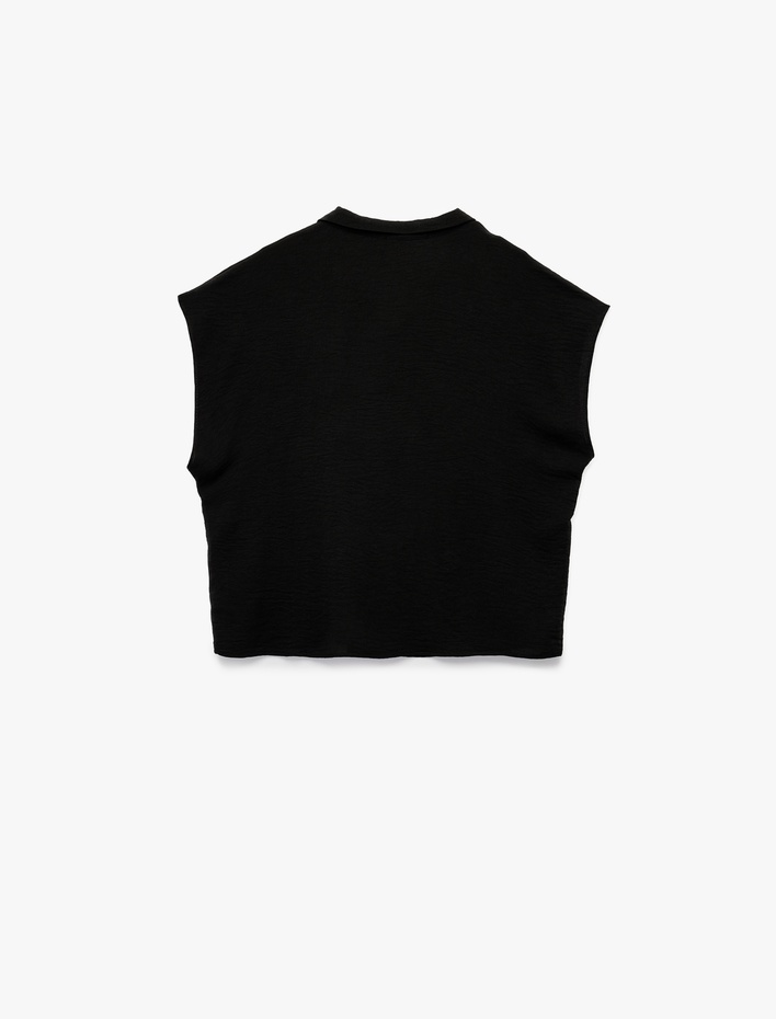  Aerobin Kumaş Yarım Fermuarlı Kolsuz Sweatshirt