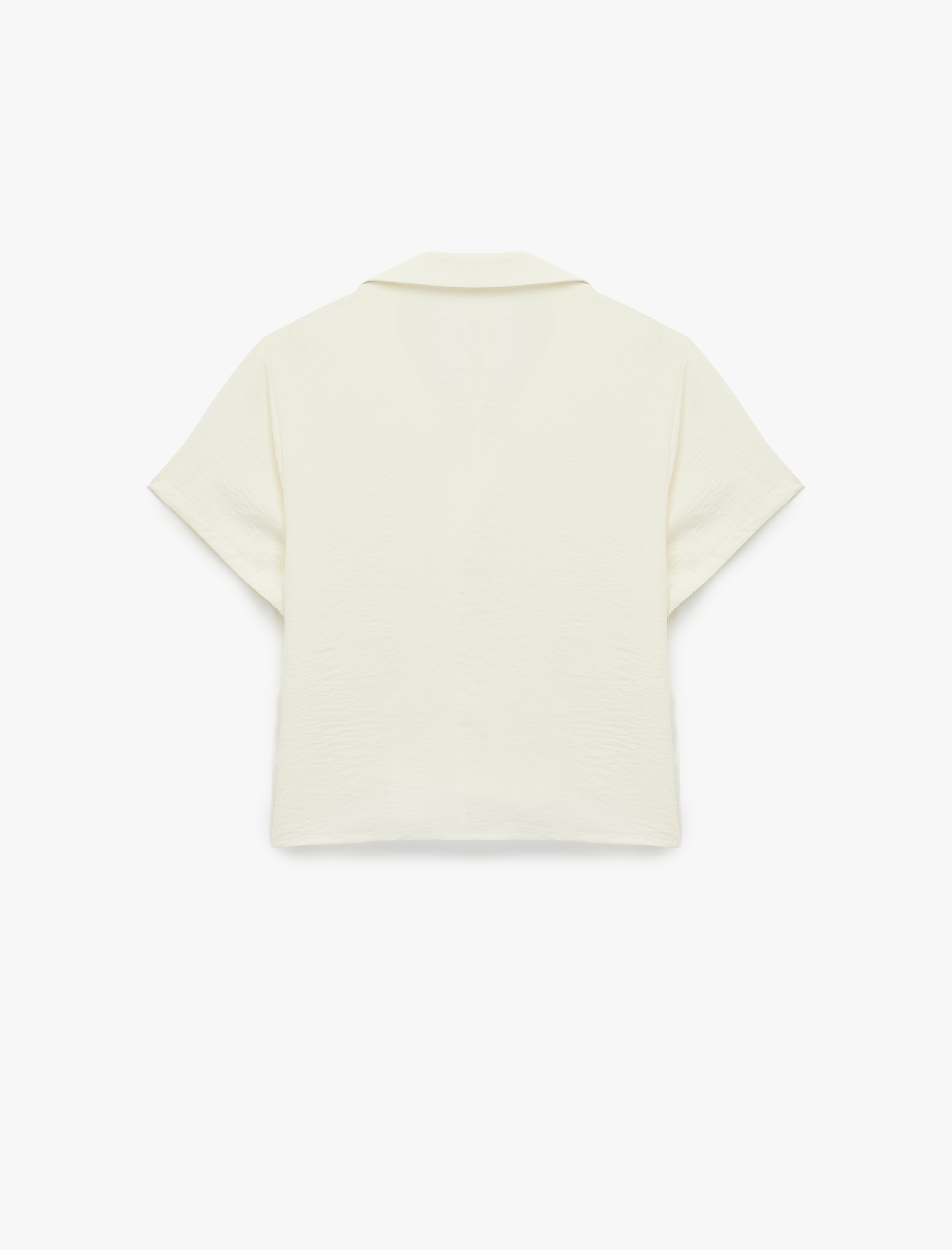   Rahat Kalıp Aerobin Kumaş Kısa Kollu Polo Yaka Crop Tişört