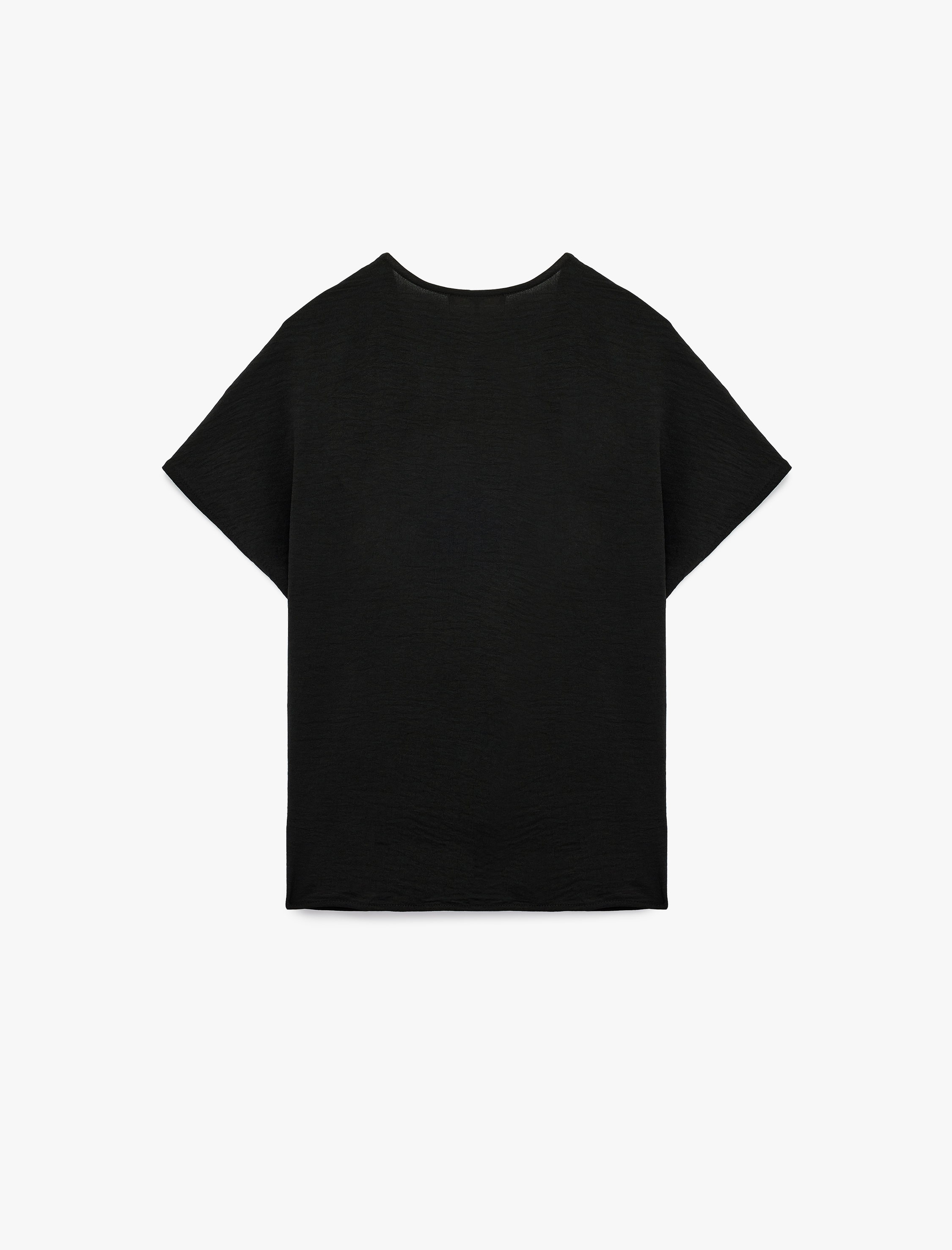   Aerobin Kumaş Bağlama Detaylı V Yaka Kruvaze Kolsuz Bluz