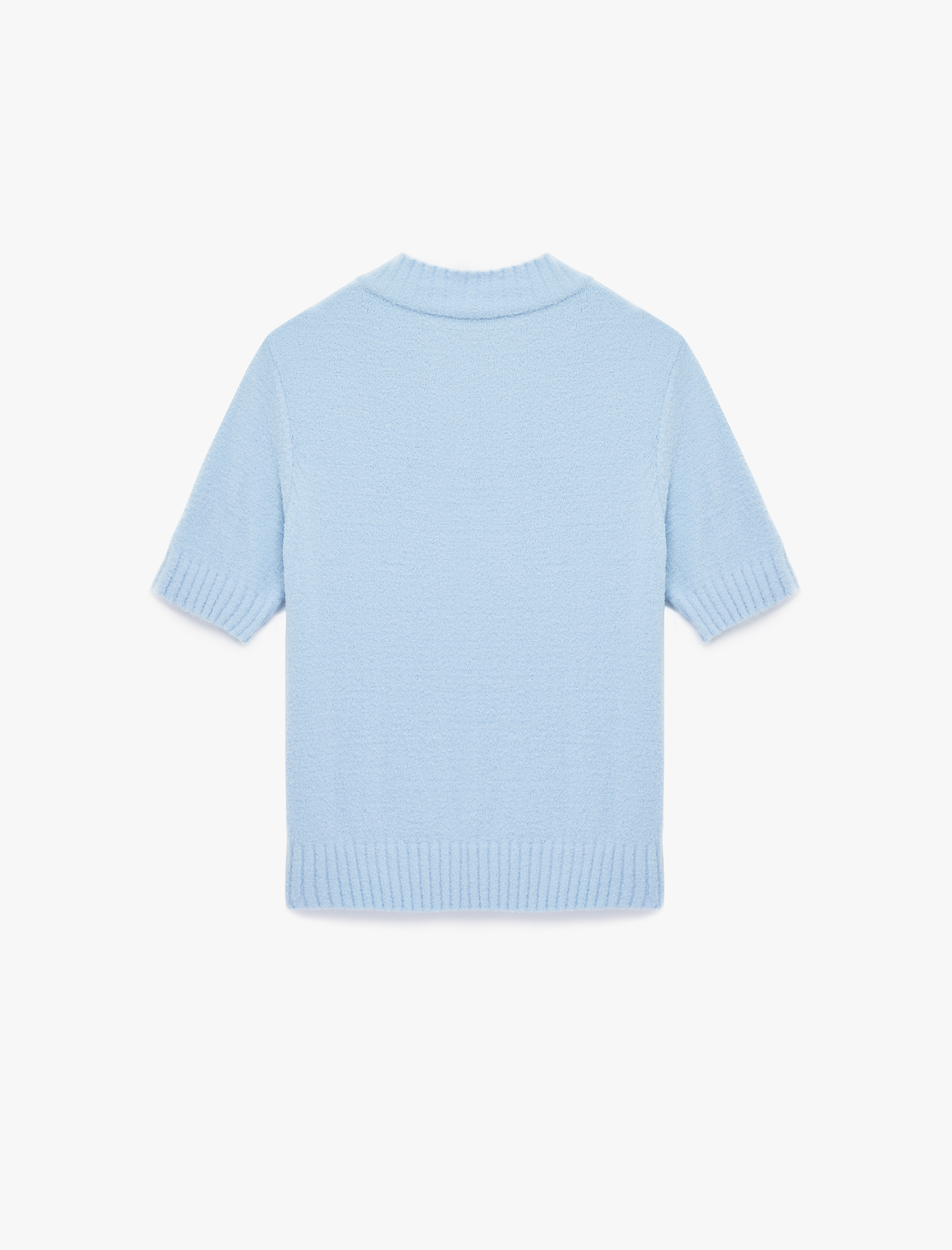   Regular Fit Kısa Kollu Dik Yaka Triko Kazak