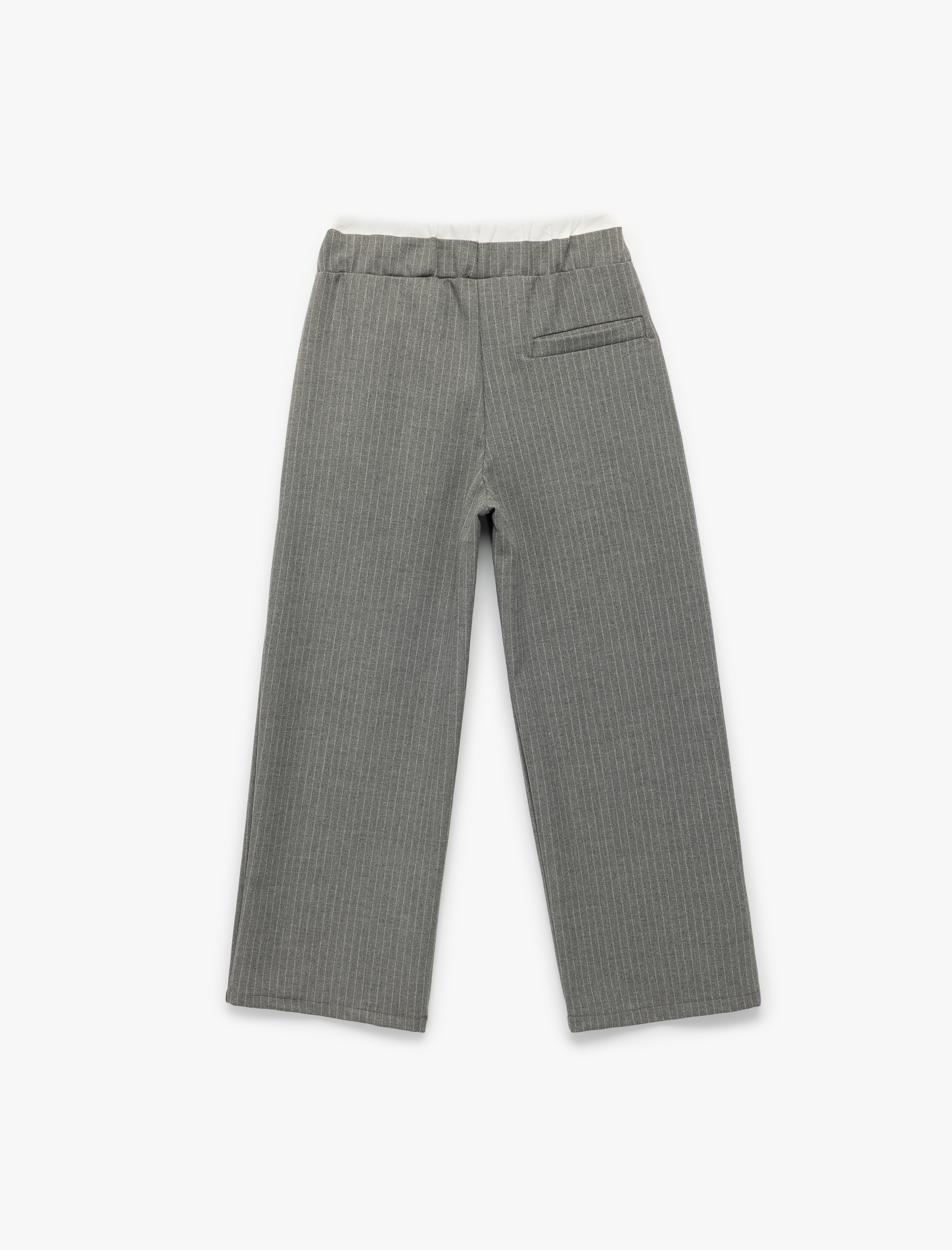  Kız Çocuk Beli Lastikli Fiyonklu Viskon Karışımlı Cep Detaylı Bol Kalıp Geniş Paça Pantolon