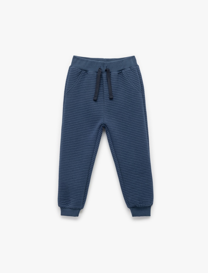 Erkek Bebek Pamuklu Beli Bağcıklı Basic Jogger Eşofman Altı