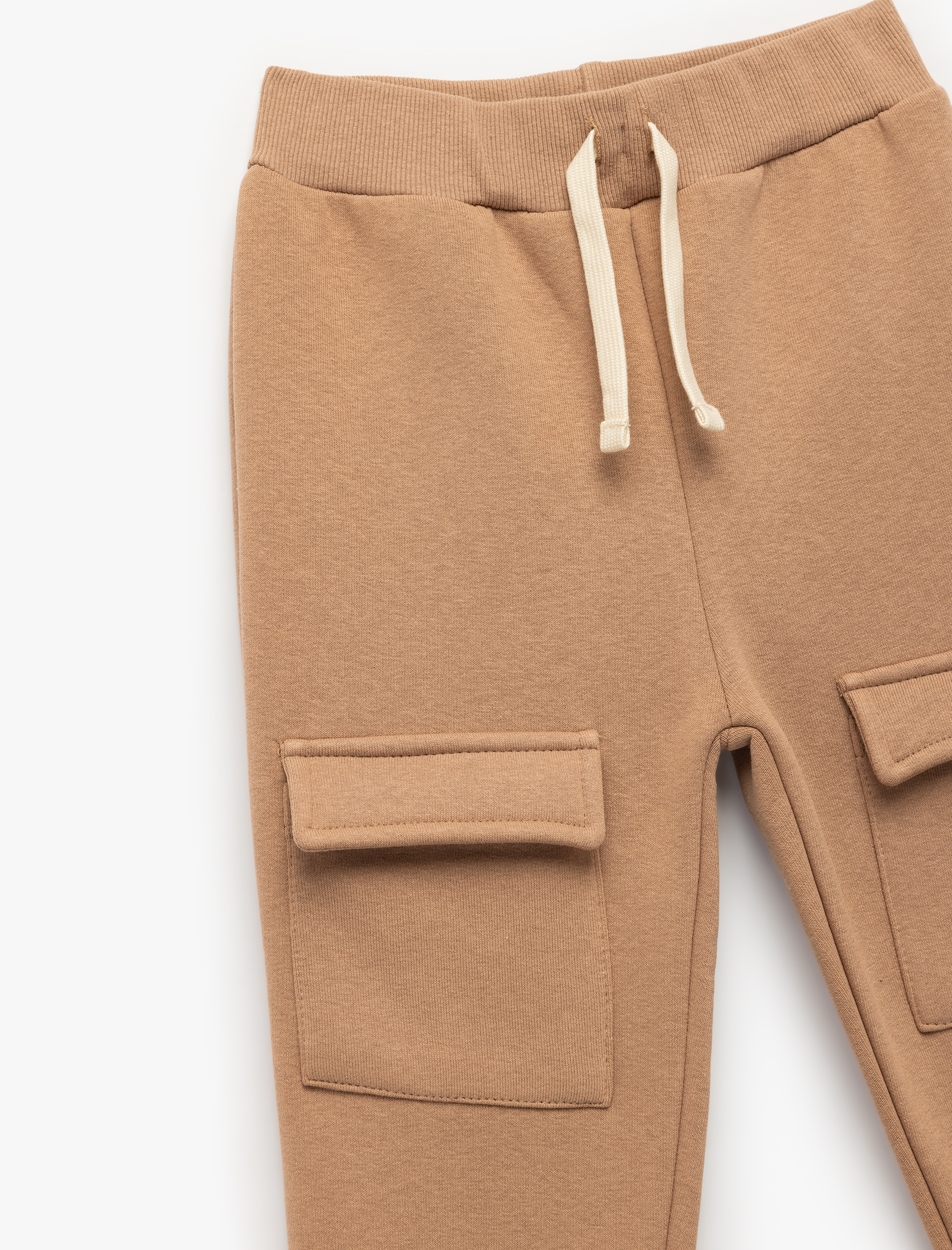  Erkek Bebek Şardonlu Kargo Cepli Pamuklu Beli Bağcıklı Jogger Eşofman Altı