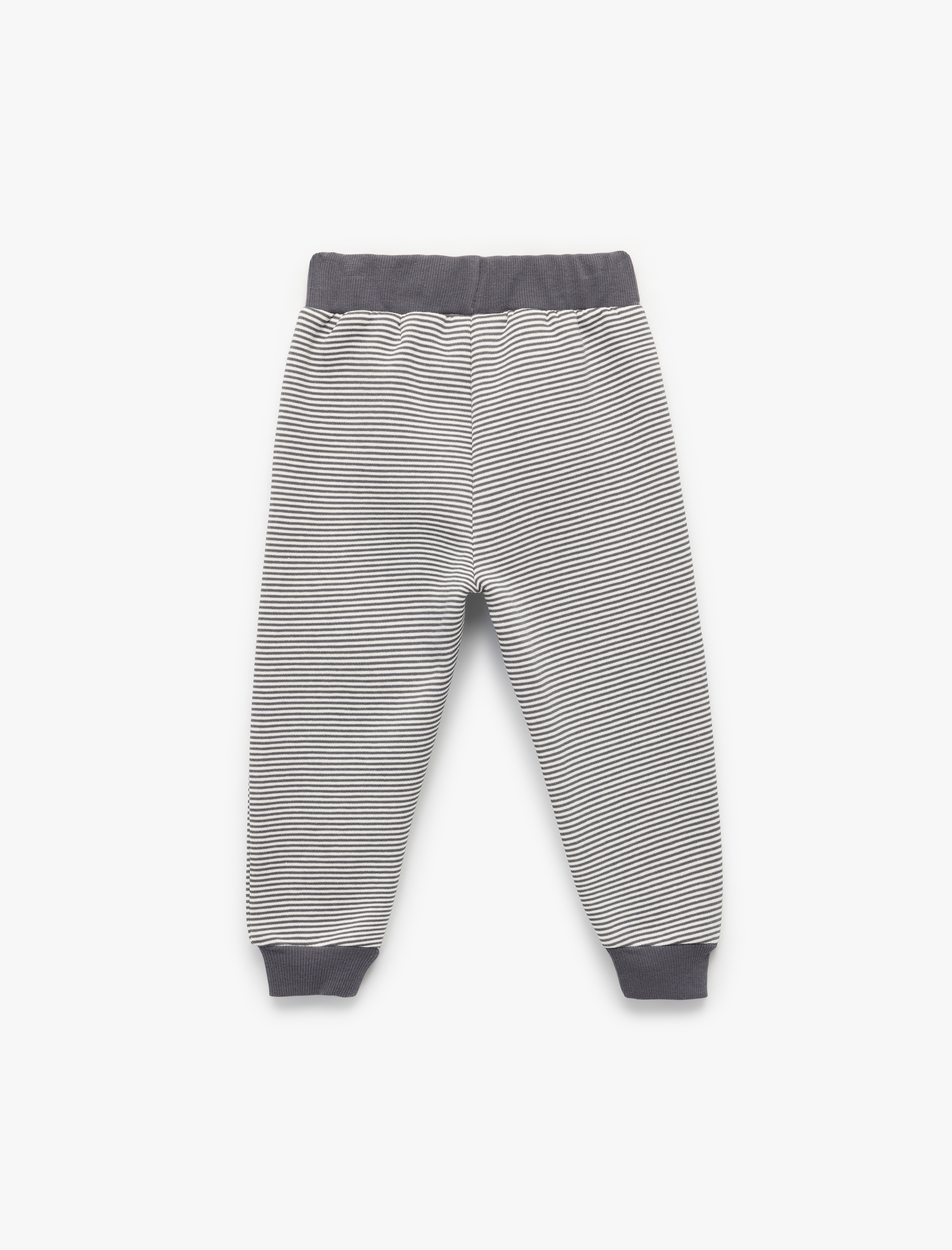  Erkek Bebek Çizgili Şardonlu Pamuk Karışımlı Beli Bağcıklı Eşofman Altı