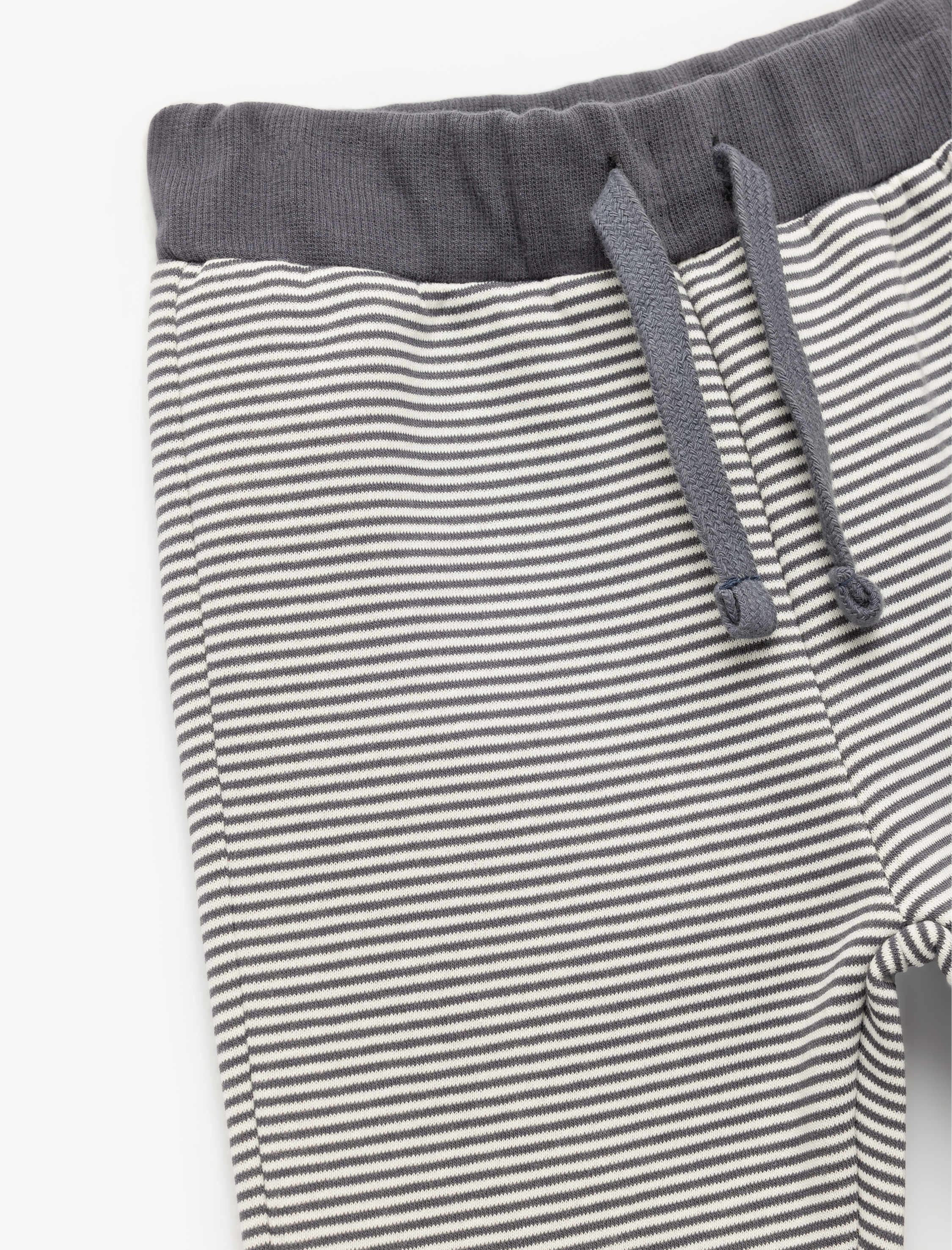  Erkek Bebek Çizgili Şardonlu Pamuk Karışımlı Beli Bağcıklı Eşofman Altı