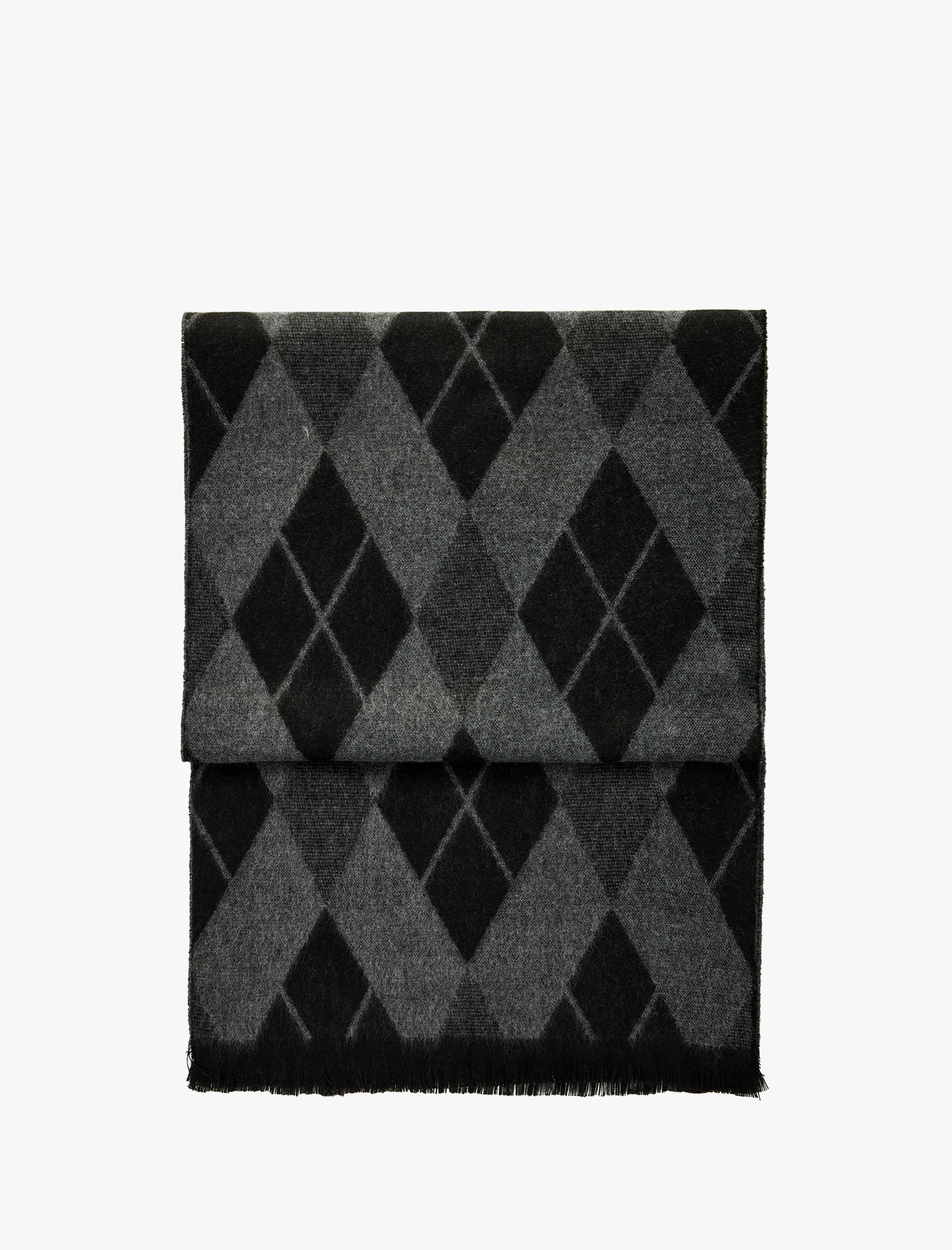  Erkek Viskon Karışımlı Uzun Baklava Desenli Atkı