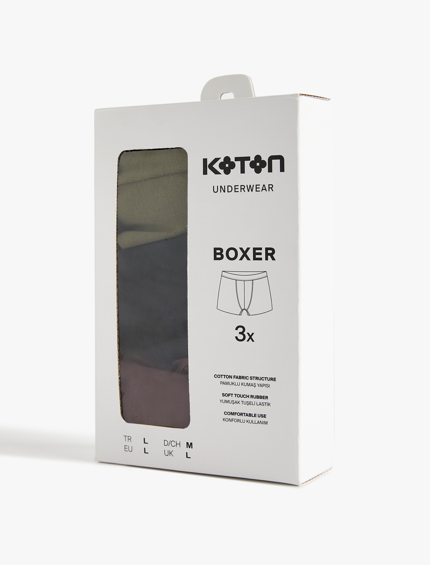   Pamuklu Regular Fit 3'lü Boxer Seti