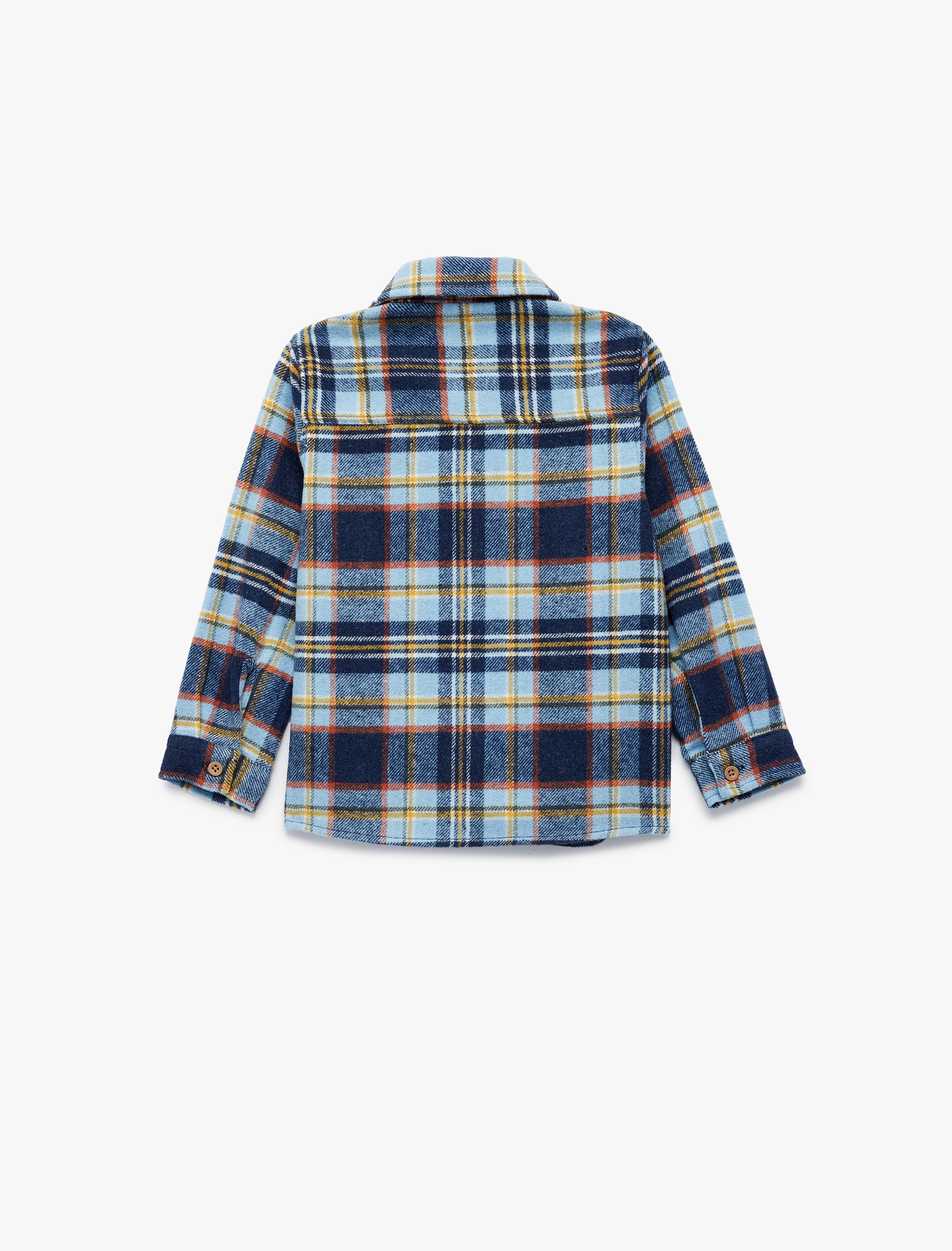  Erkek Bebek Uzun Kollu Cep Detaylı Kareli Oduncu Gömleği