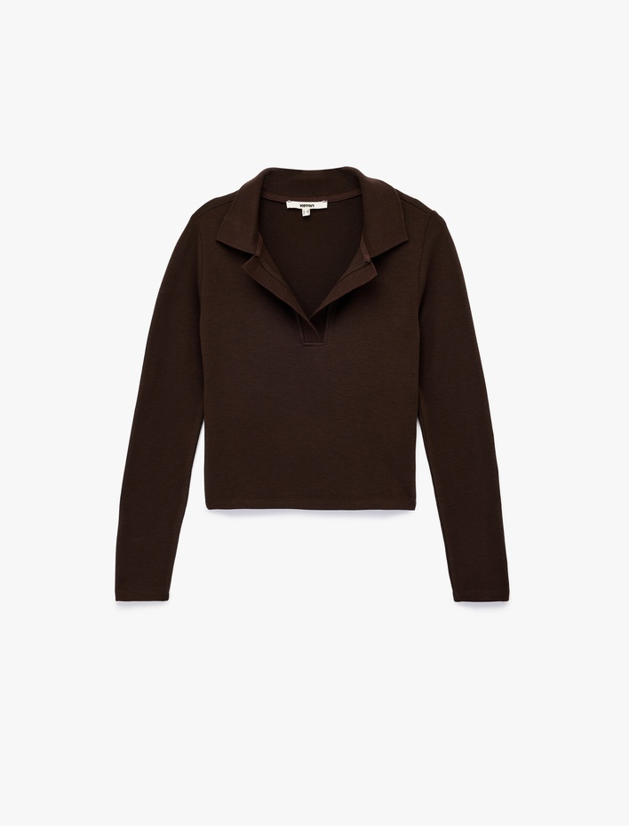  Regular Fit Uzun Kollu Polo Yaka Tişört