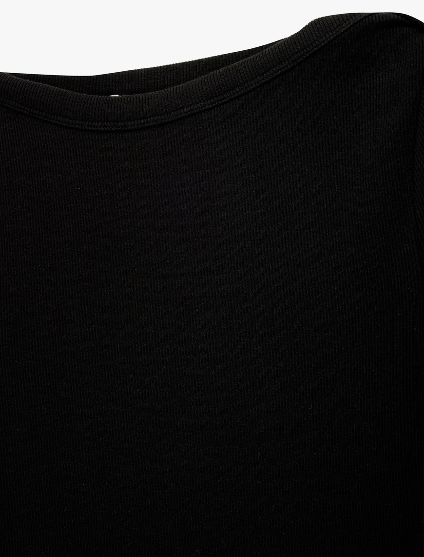   Pamuklu Uzun Kollu Bisiklet Yaka Slim Fit Tişört