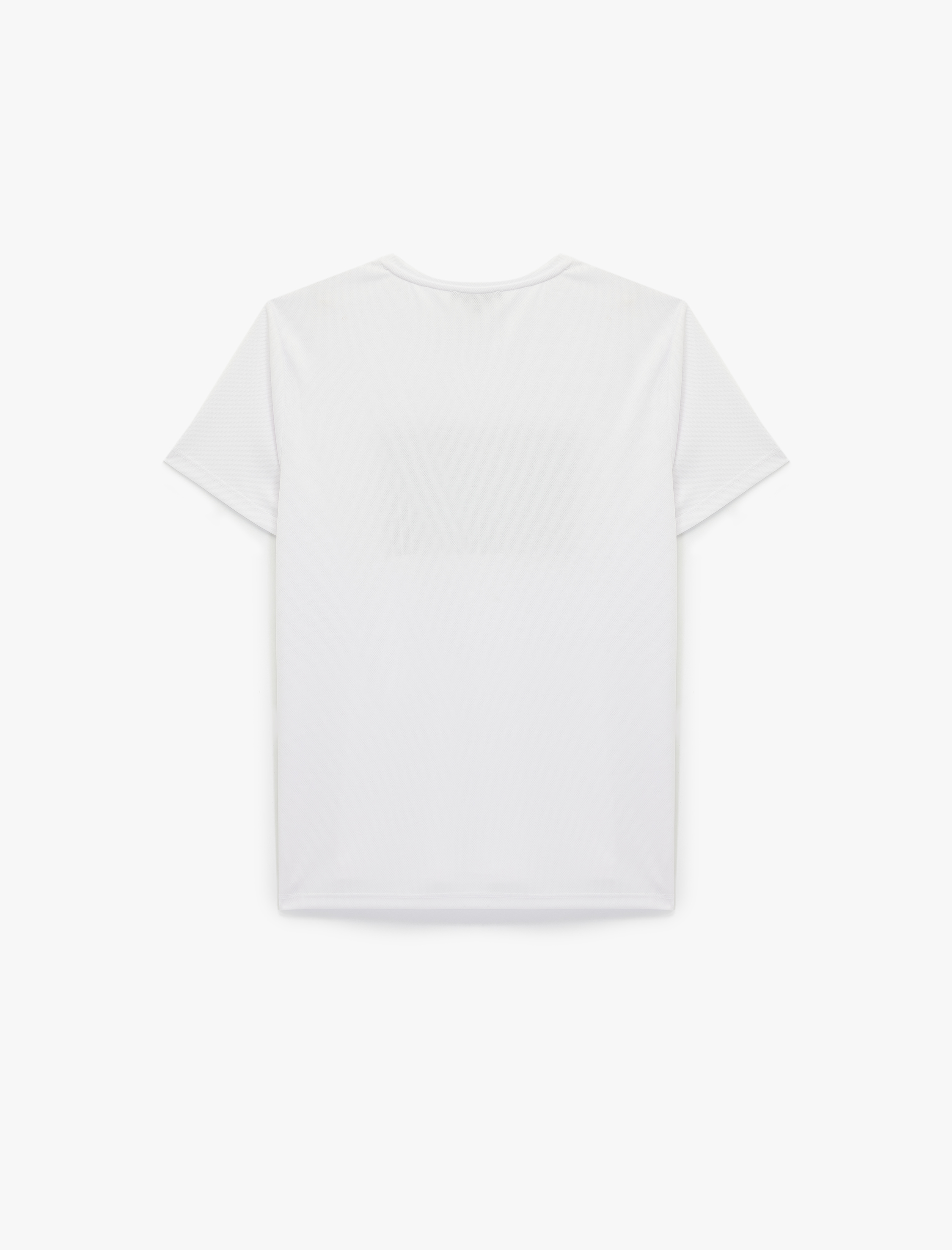   Kısa Kollu Bisiklet Yaka Çizgi Baskılı Spor Tişört