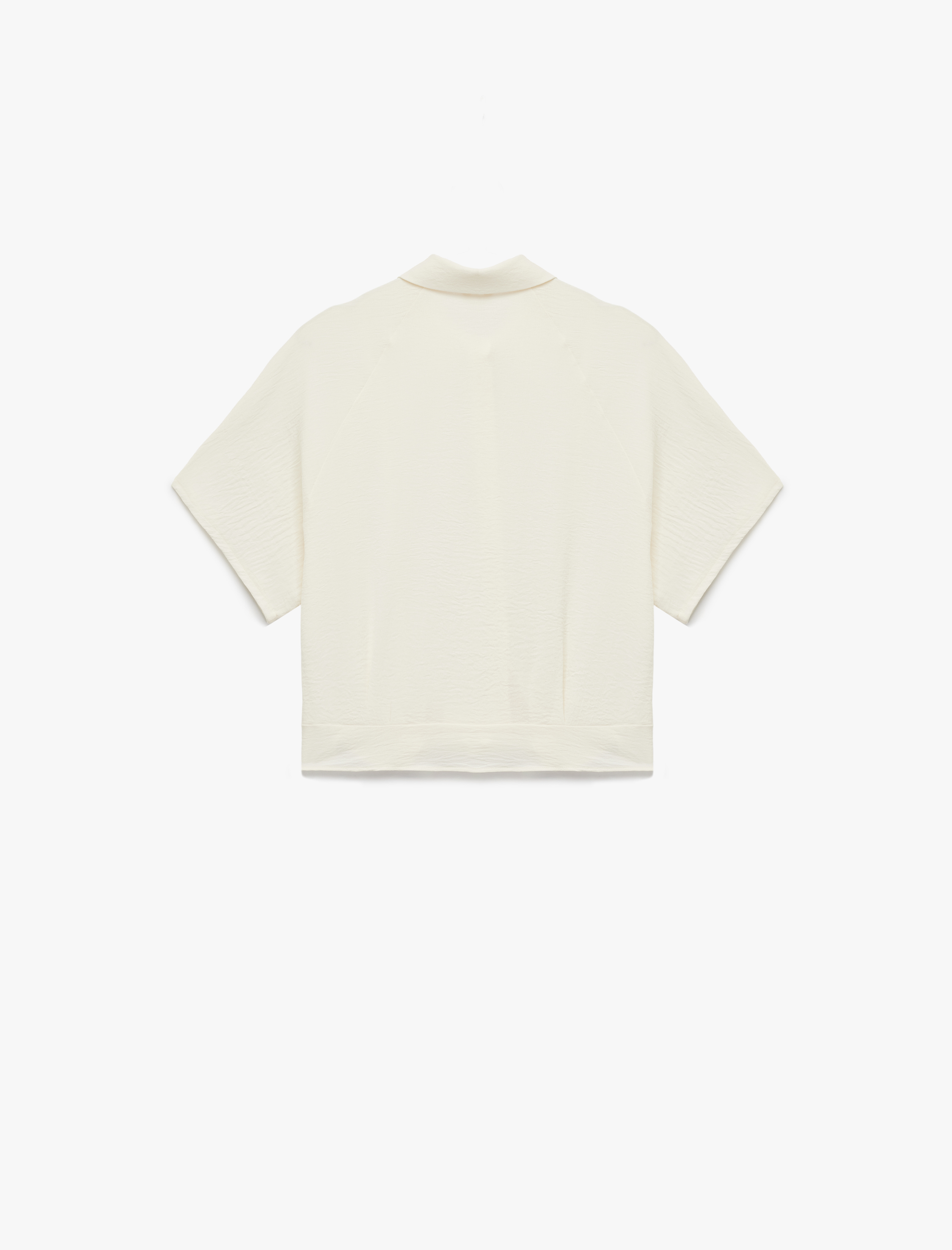   Aerobin Kumaş Bol Kalıp Önden Bağlama Detaylı Kısa Kollu Gömlek