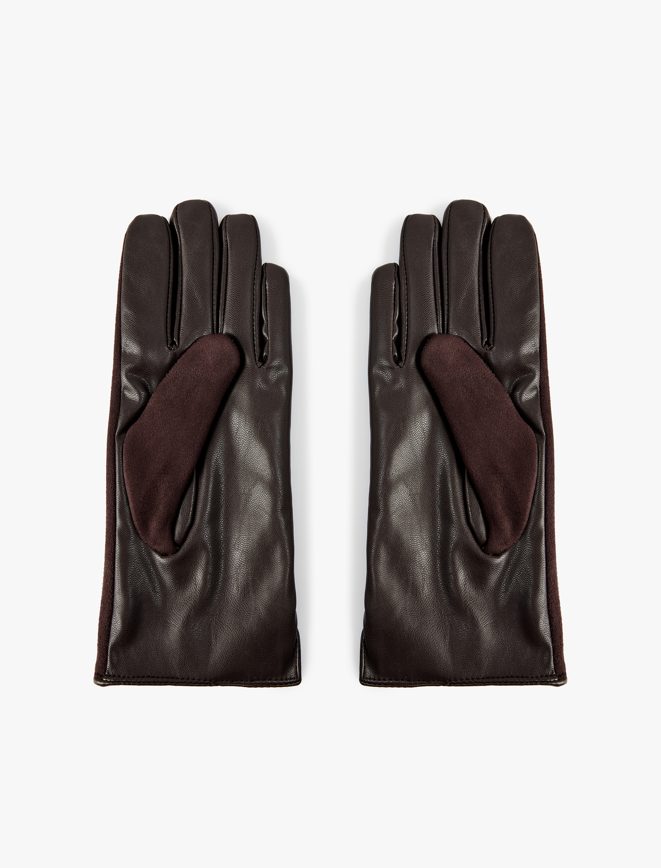  Kadın Suni Deri Süet Görünümlü Eldiven