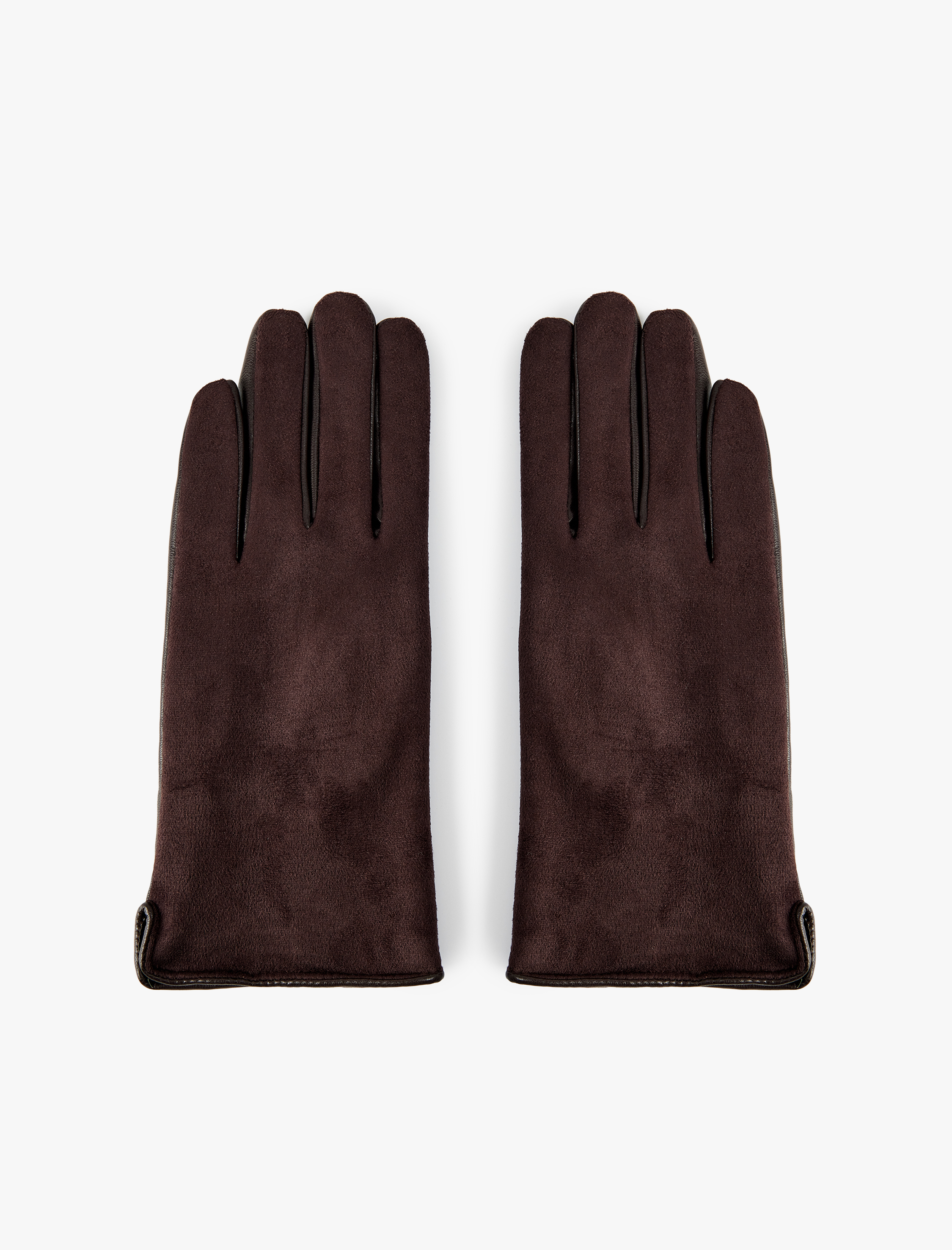  Kadın Suni Deri Süet Görünümlü Eldiven