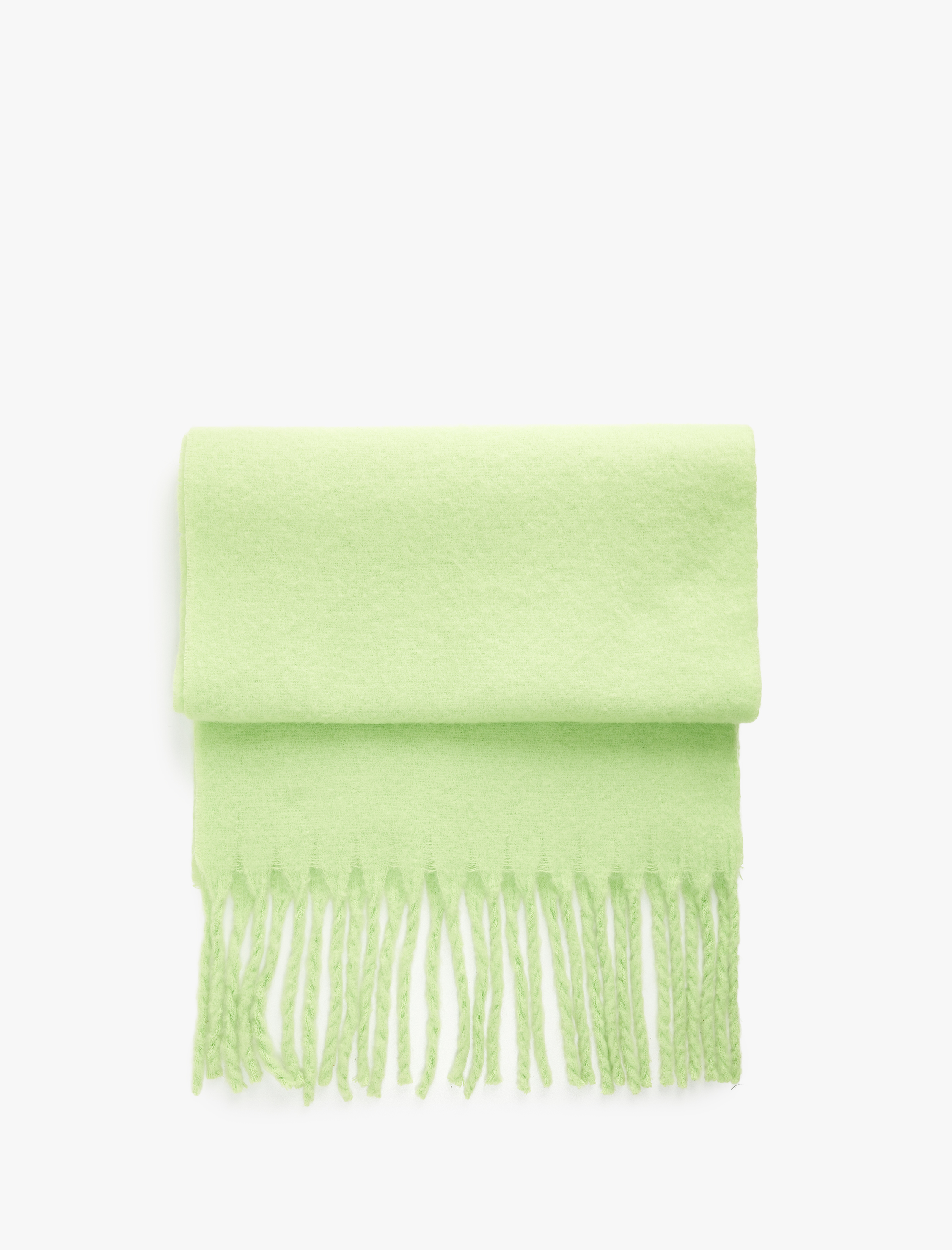  Kadın Yumuşak Dokulu Püsküllü Uzun Atkı