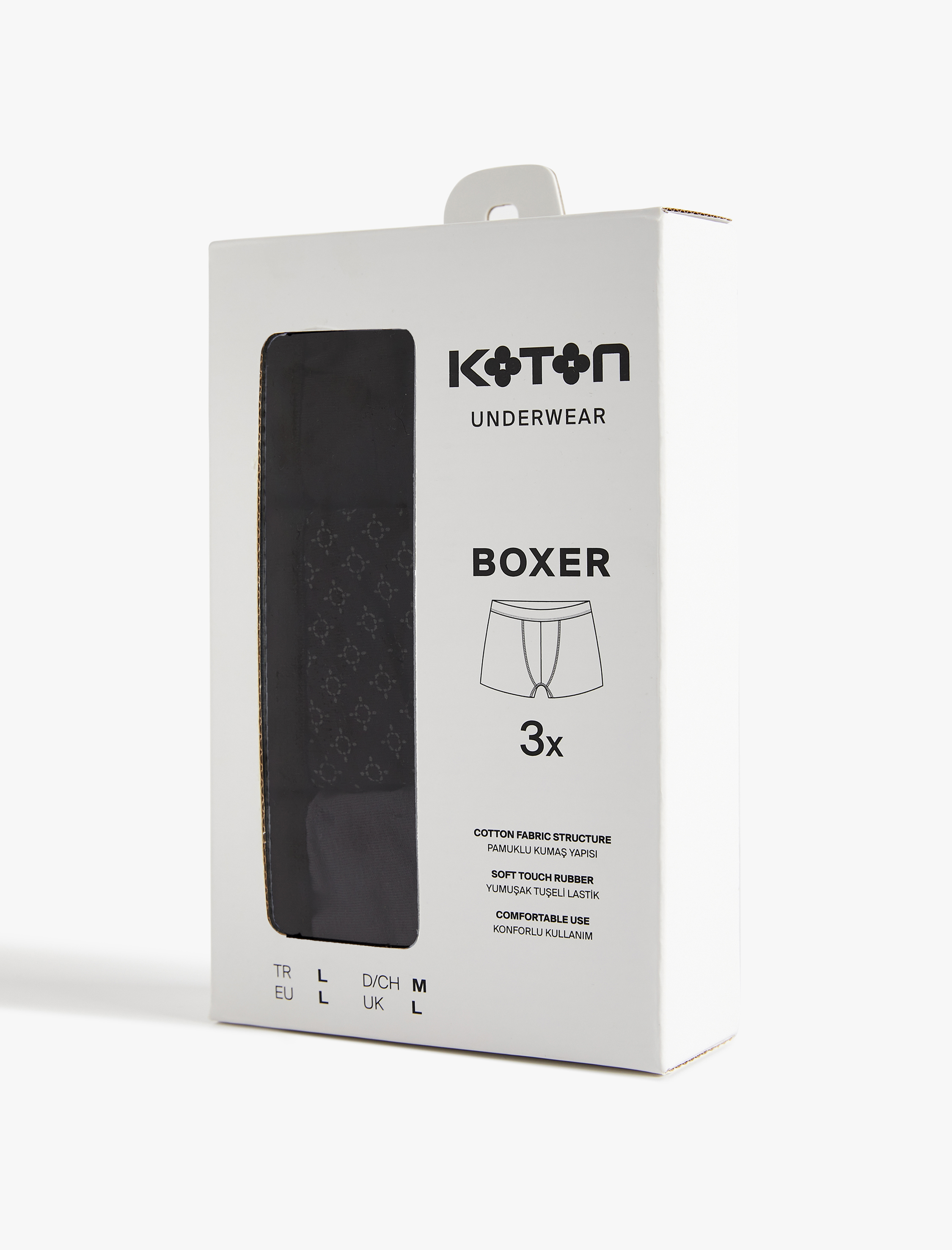 Pamuklu Regular Fit 3'lü Boxer Seti