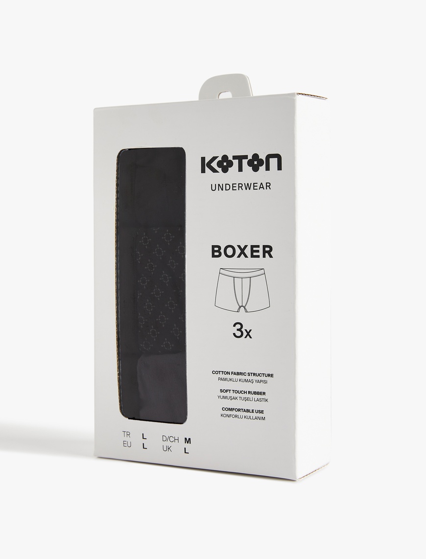   Pamuklu Regular Fit 3'lü Boxer Seti