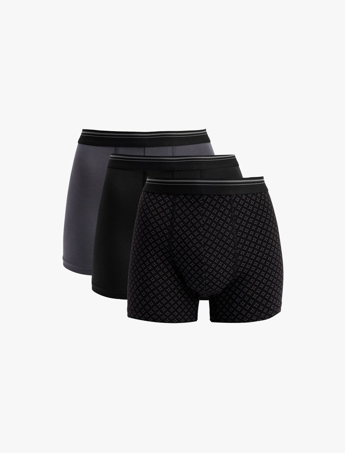  Pamuklu Regular Fit 3'lü Boxer Seti