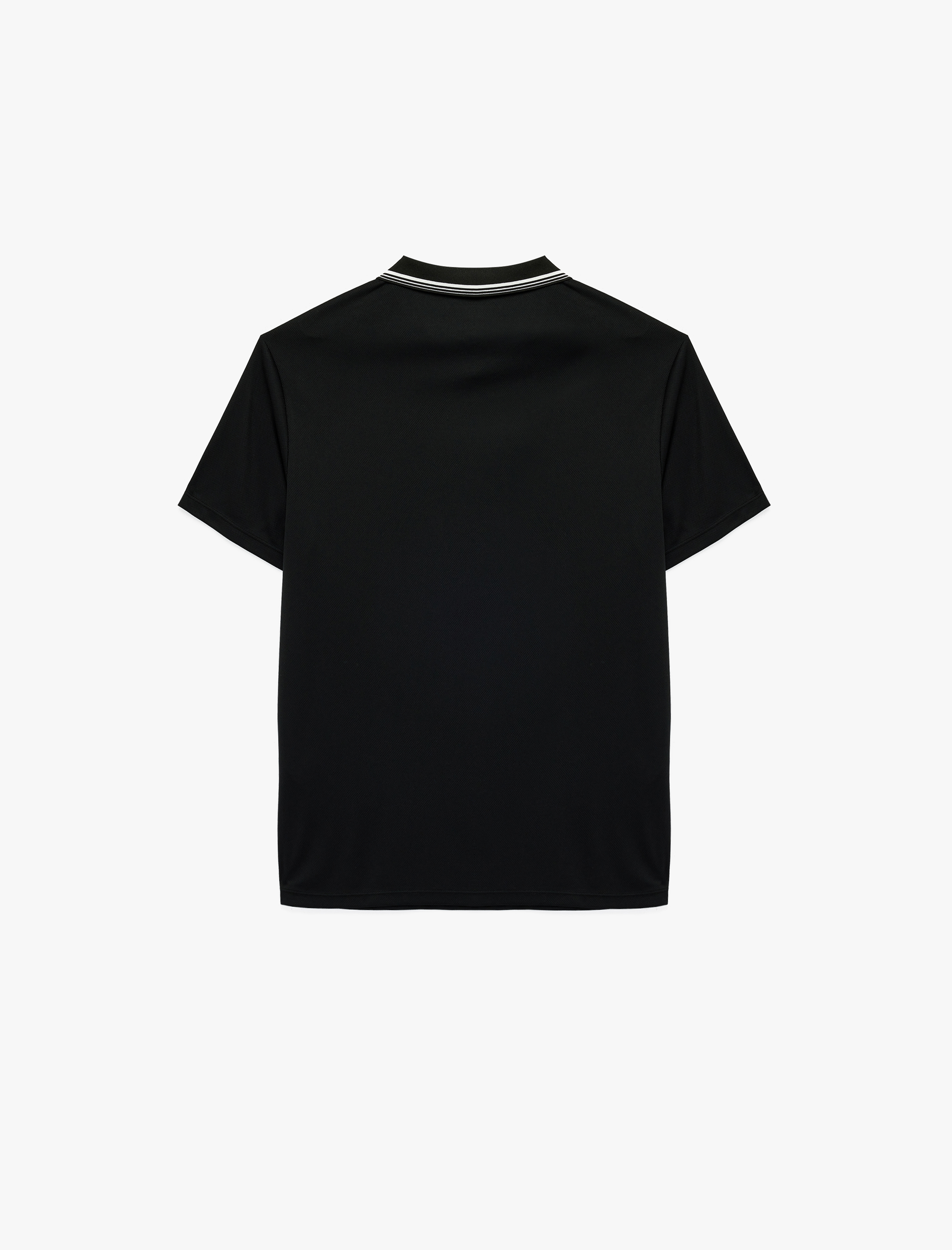   Kısa Kollu Çizgi Detaylı Polo Yaka Baskılı Spor Tişört