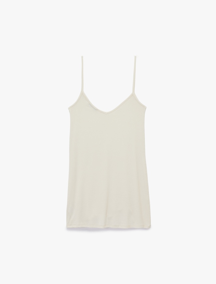  Viskon Kumaş İnce Askılı Mini Gecelik