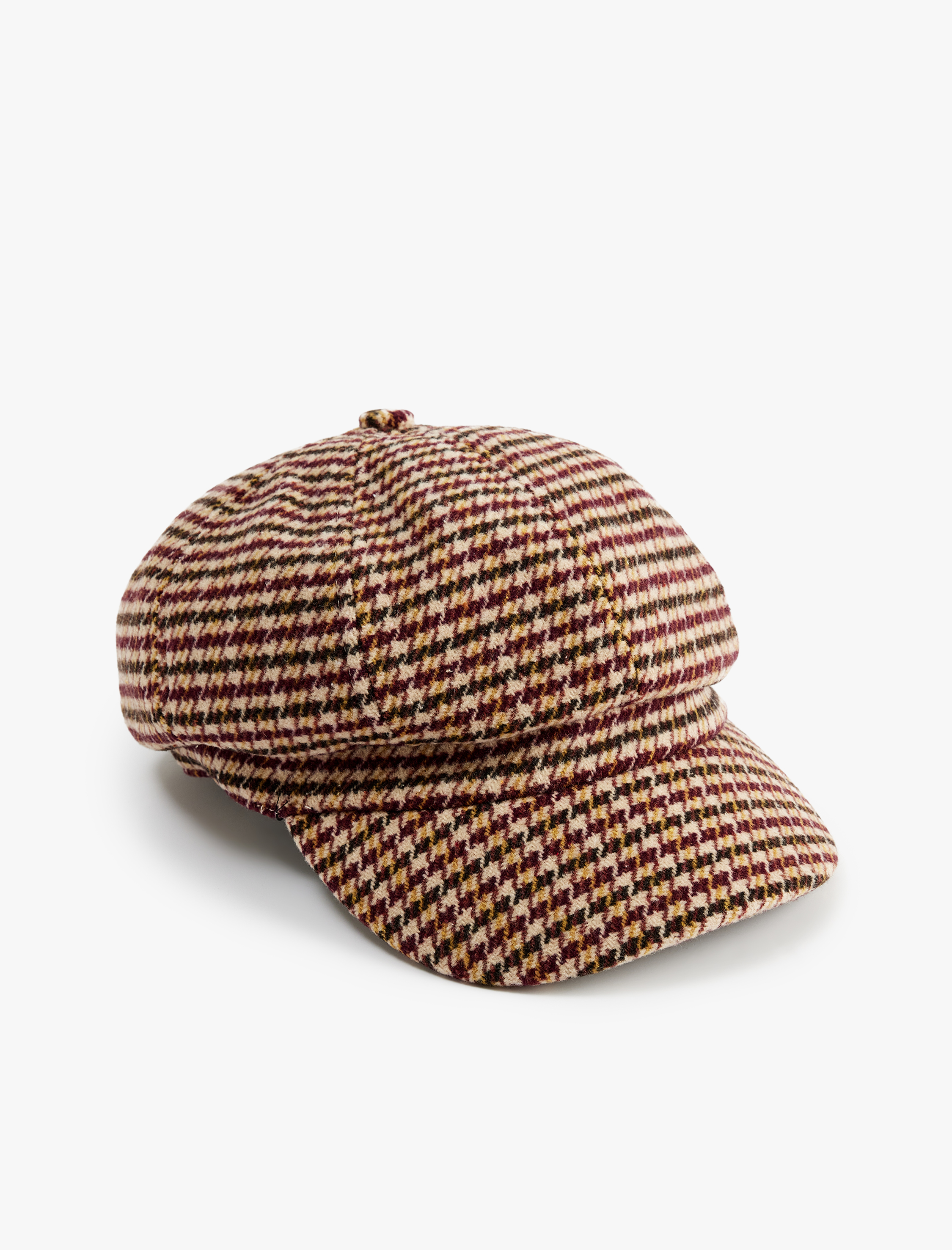  Kadın Kazayağı Desenli Kasket Şapka